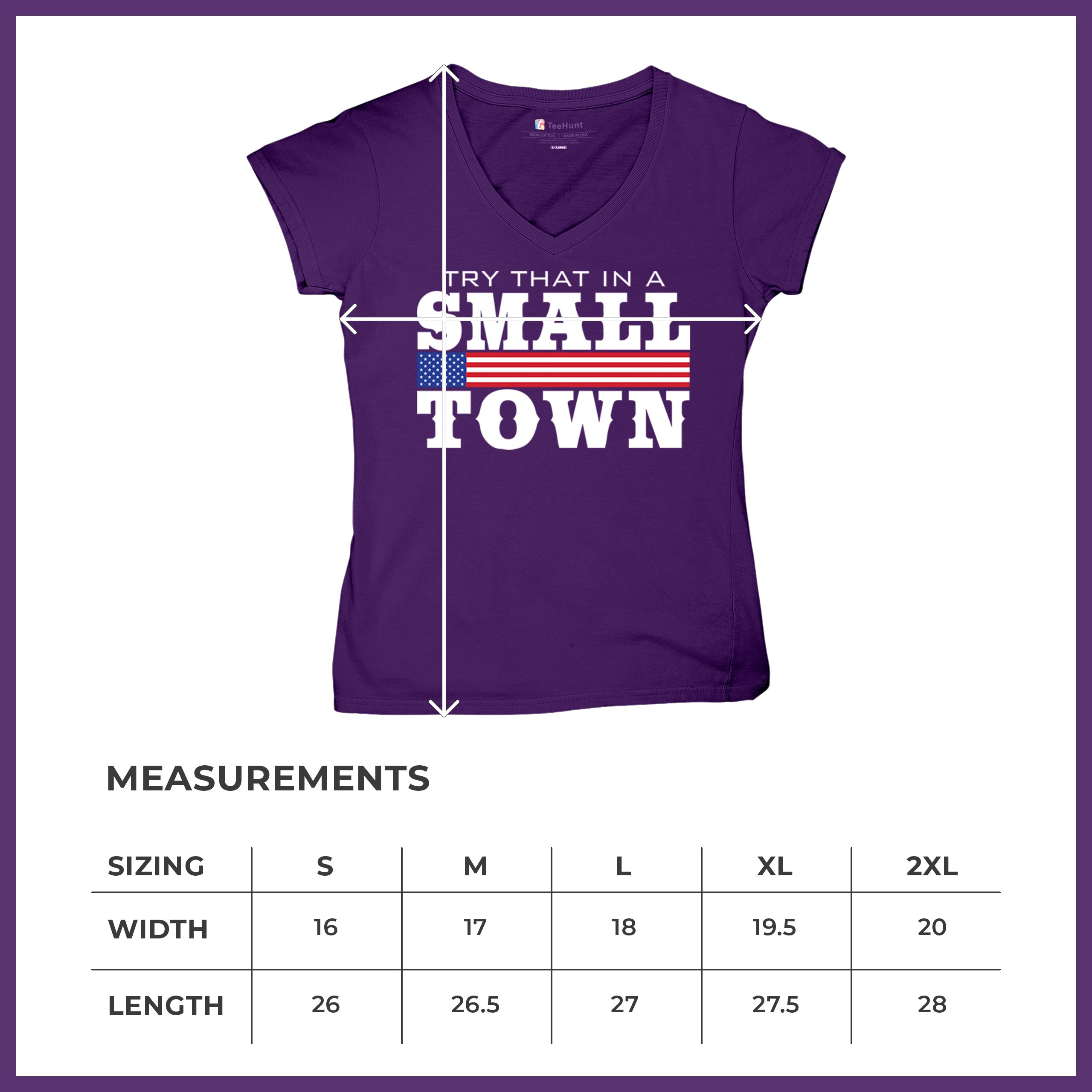 Try That In A Small Town Women's V-Neck T-shirt Patriotic Country Music Tee - Picture 22 of 50