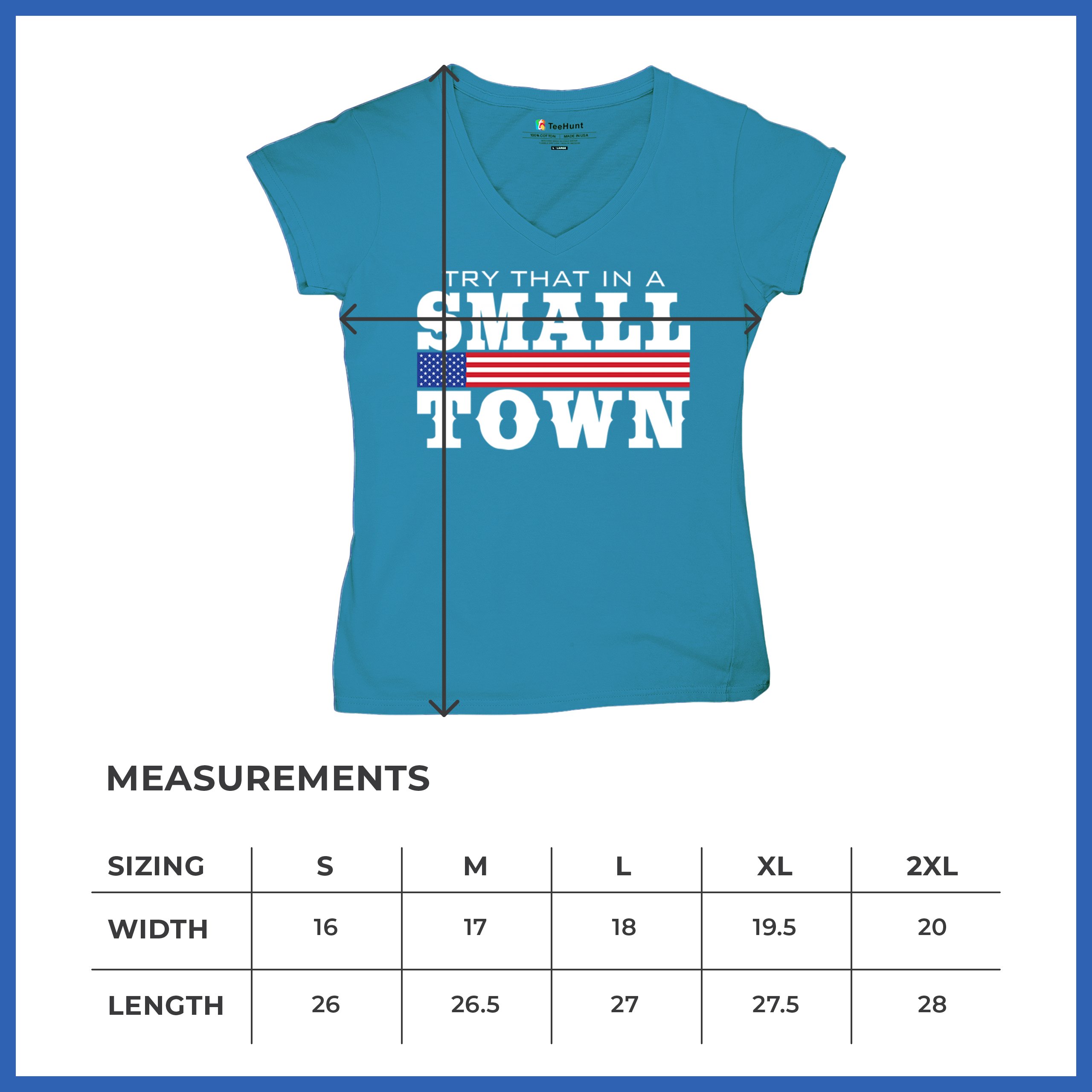 Try That In A Small Town Women's V-Neck T-shirt Patriotic Country Music Tee - Picture 50 of 50