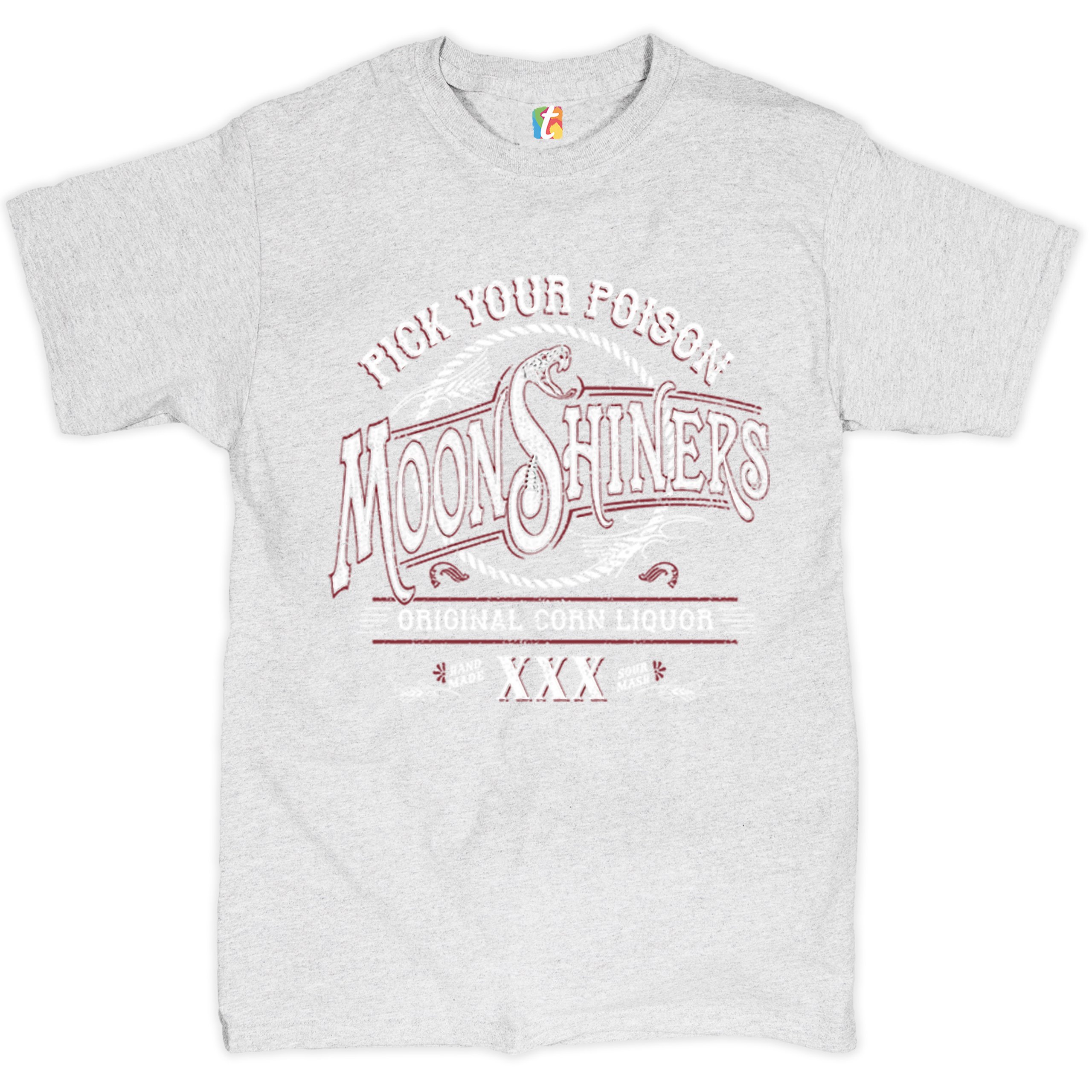 Pick Your Poison Moonshiners T-shirt Original Corn Liquor XXX Men's Tee - Picture 38 of 65