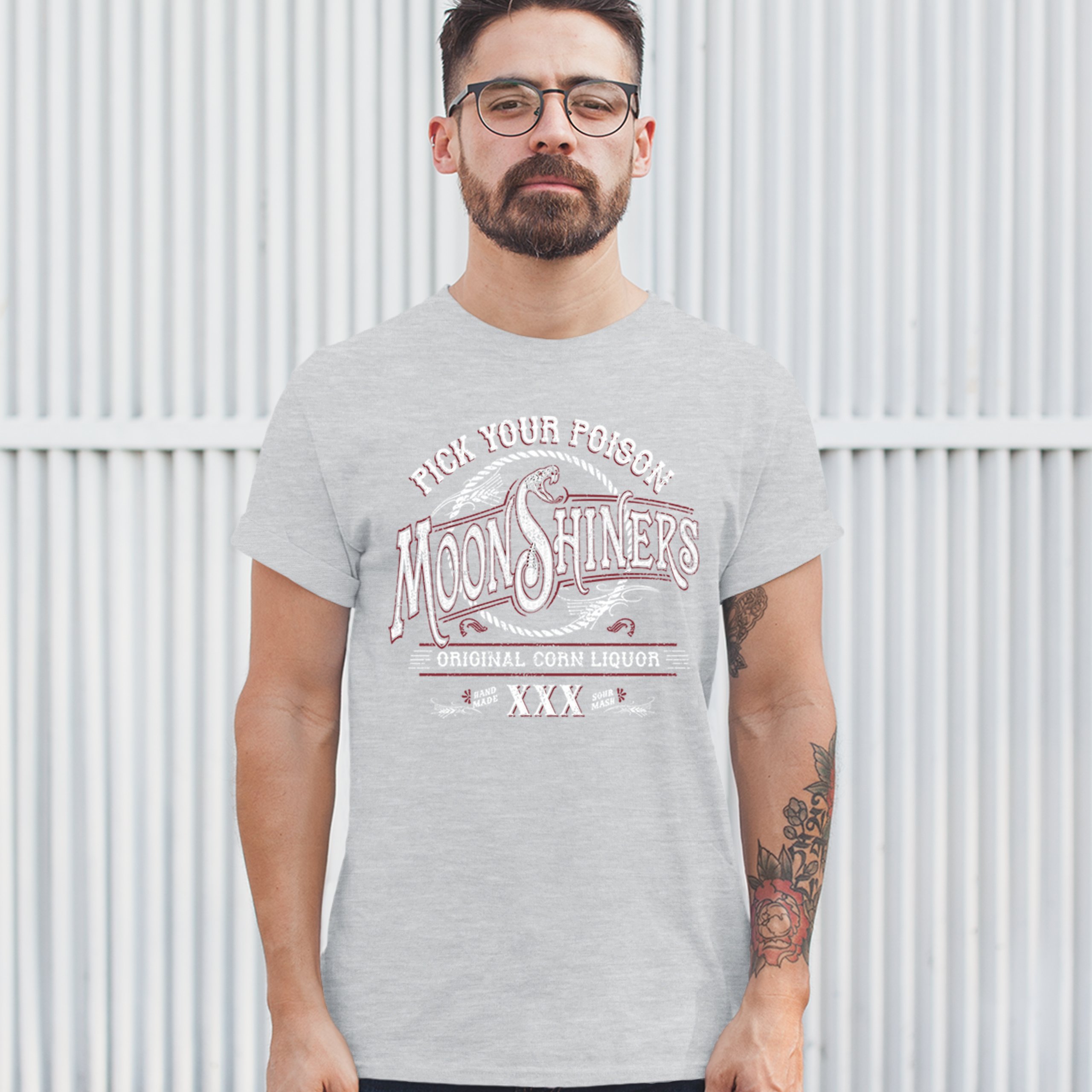 Pick Your Poison Moonshiners T-shirt Original Corn Liquor XXX Men's Tee - Picture 41 of 65