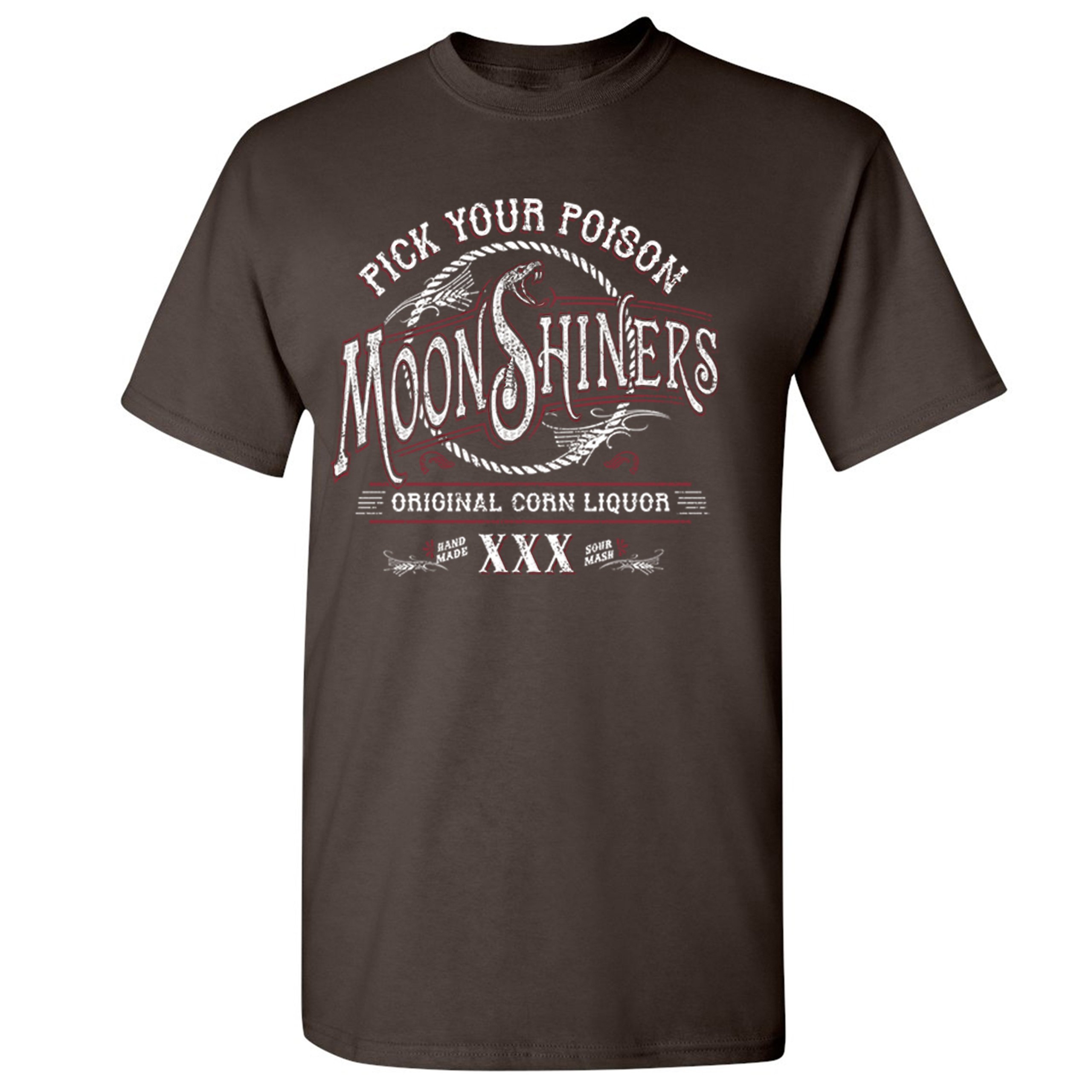 Pick Your Poison Moonshiners T-shirt Original Corn Liquor XXX Men's Tee - Picture 43 of 65