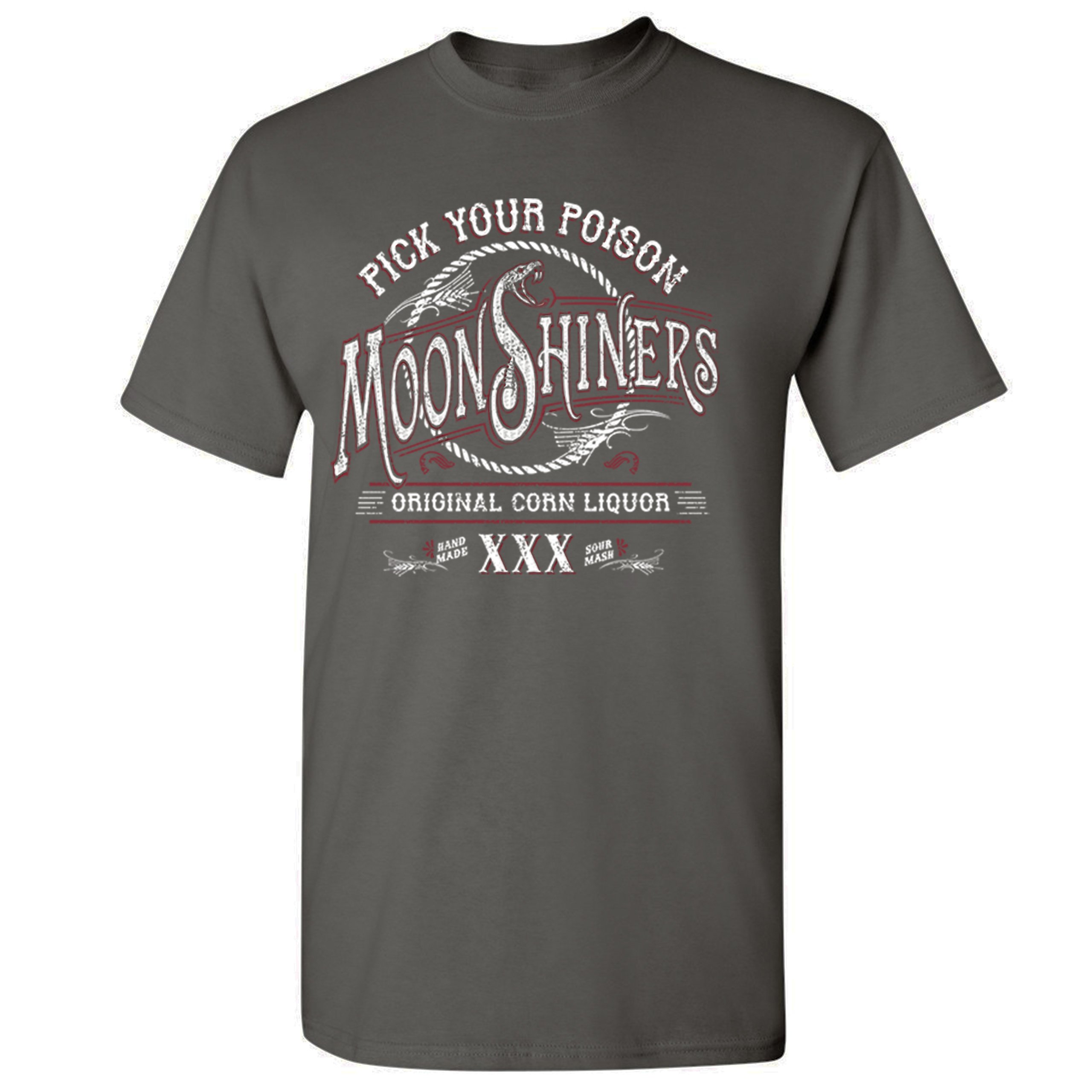 Pick Your Poison Moonshiners T-shirt Original Corn Liquor XXX Men's Tee - Picture 47 of 65