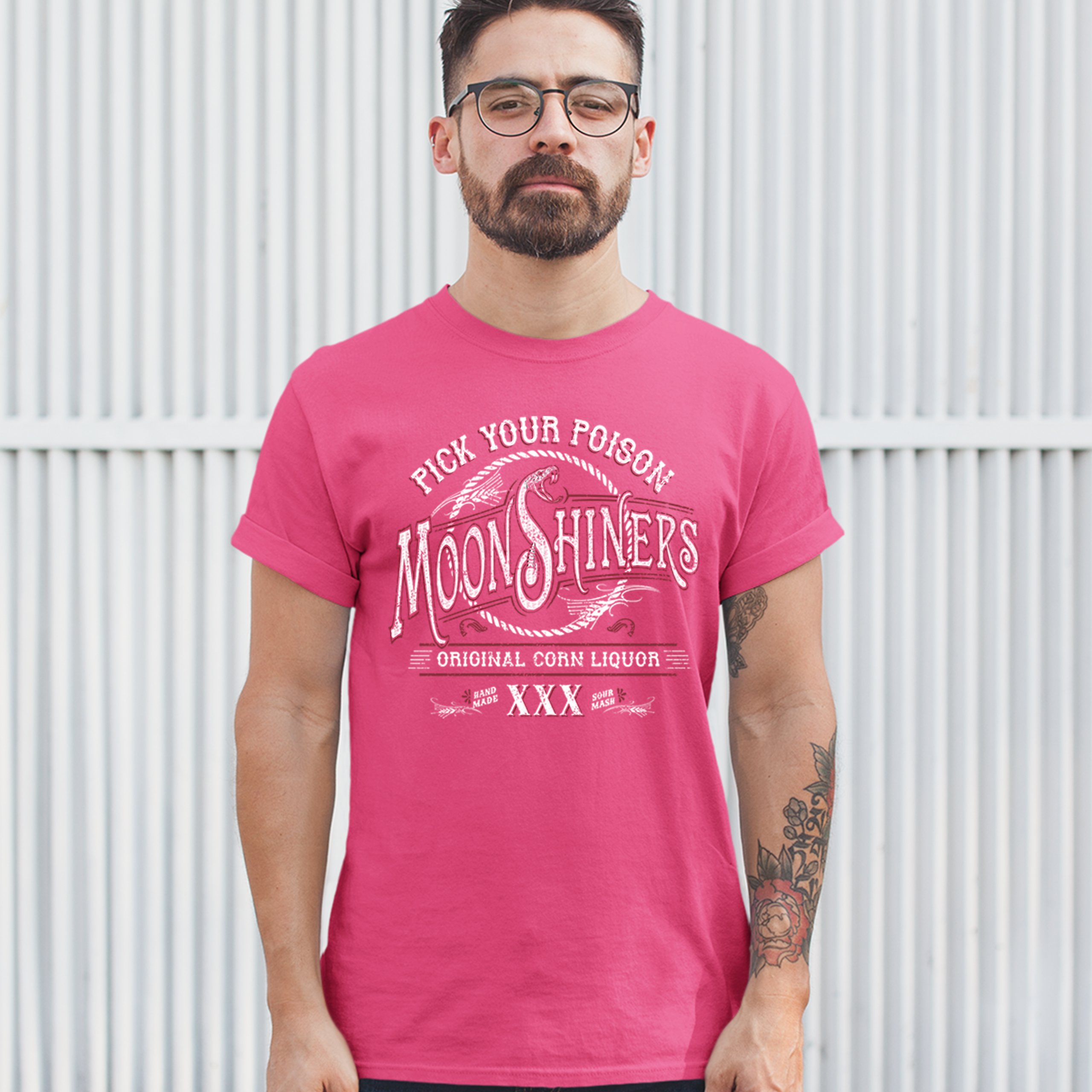 Pick Your Poison Moonshiners T-shirt Original Corn Liquor XXX Men's Tee - Picture 17 of 65