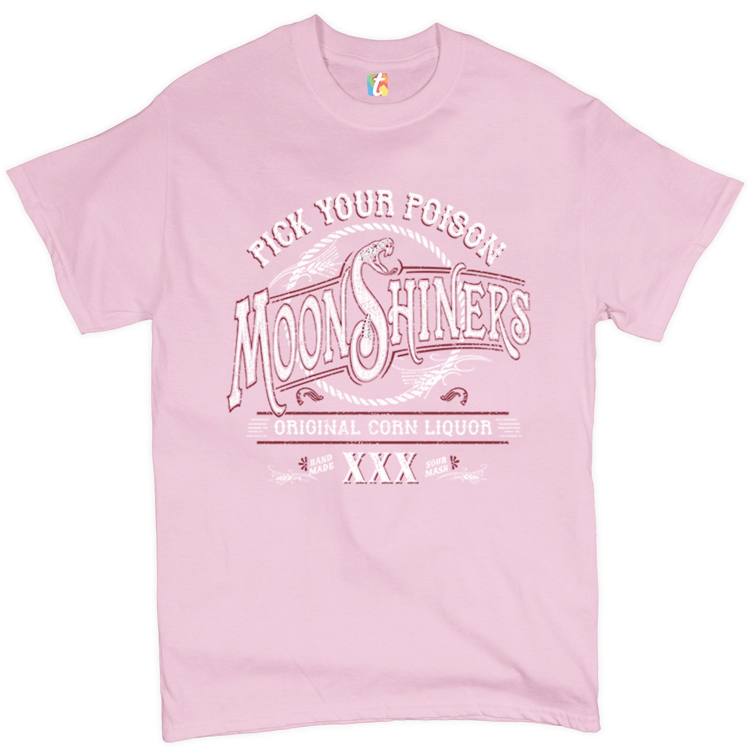 Pick Your Poison Moonshiners T-shirt Original Corn Liquor XXX Men's Tee - Picture 50 of 65