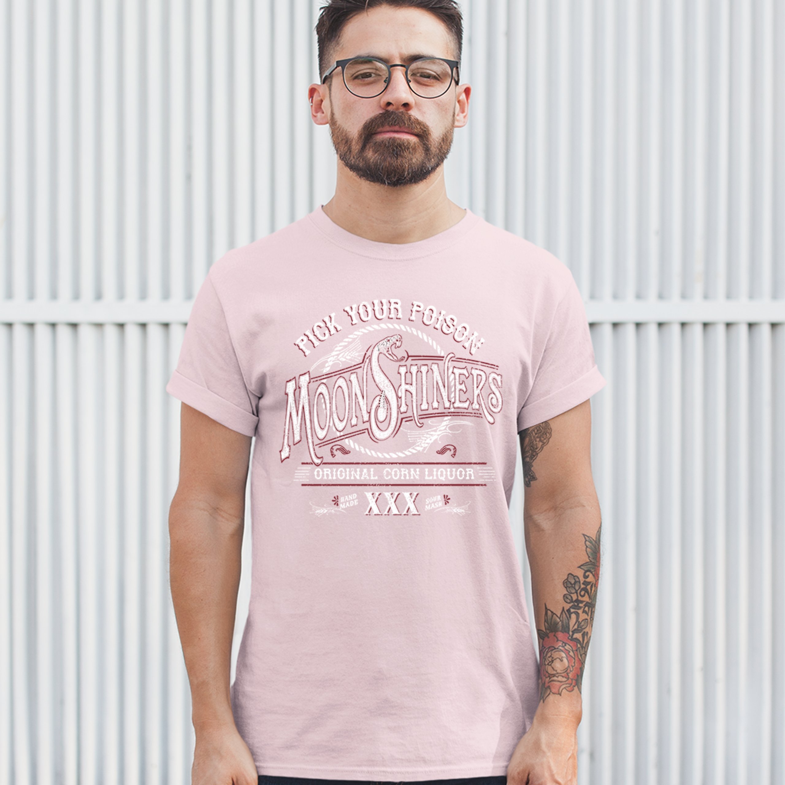 Pick Your Poison Moonshiners T-shirt Original Corn Liquor XXX Men's Tee - Picture 53 of 65