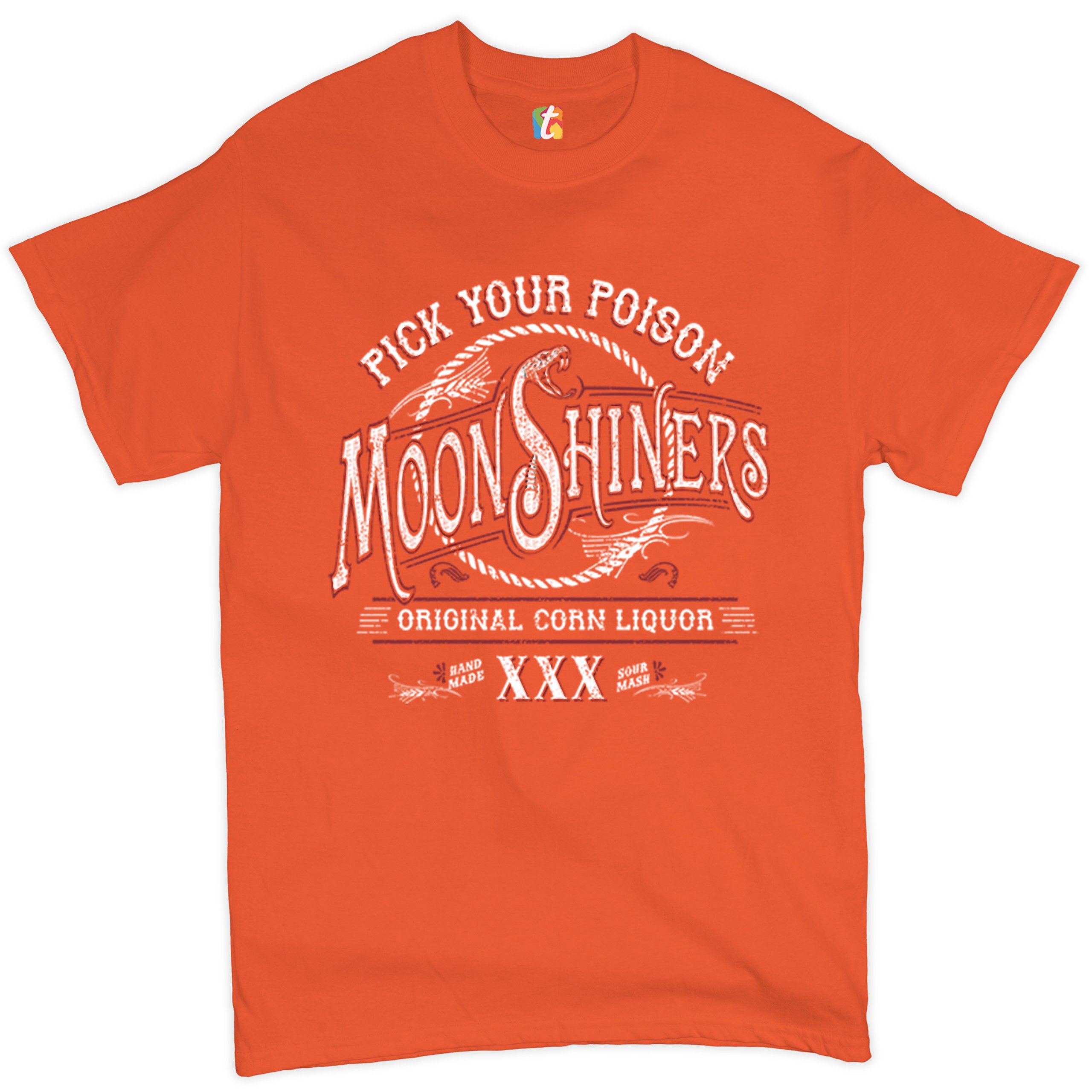 Pick Your Poison Moonshiners T-shirt Original Corn Liquor XXX Men's Tee - Picture 10 of 65