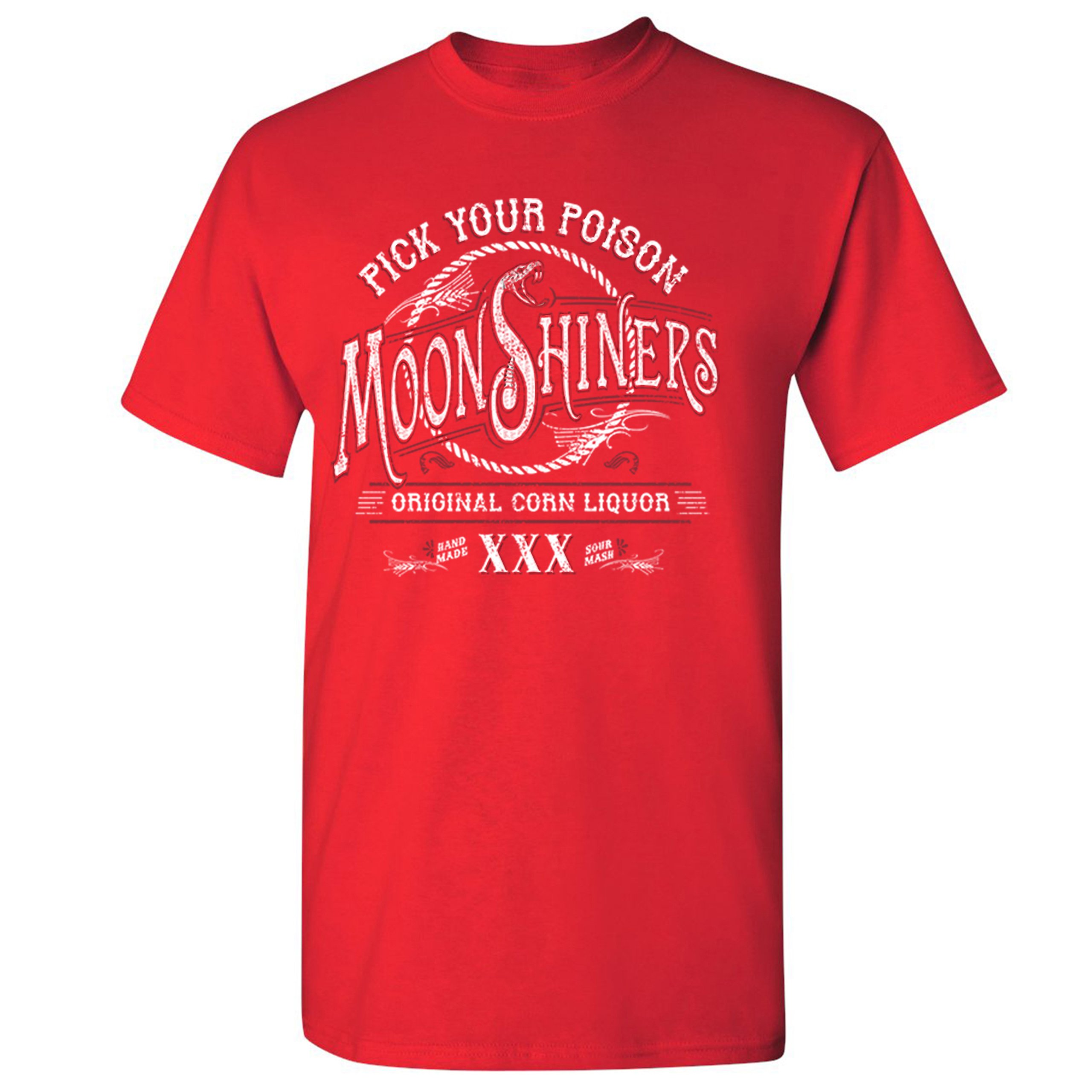 Pick Your Poison Moonshiners T-shirt Original Corn Liquor XXX Men's Tee - Picture 23 of 65