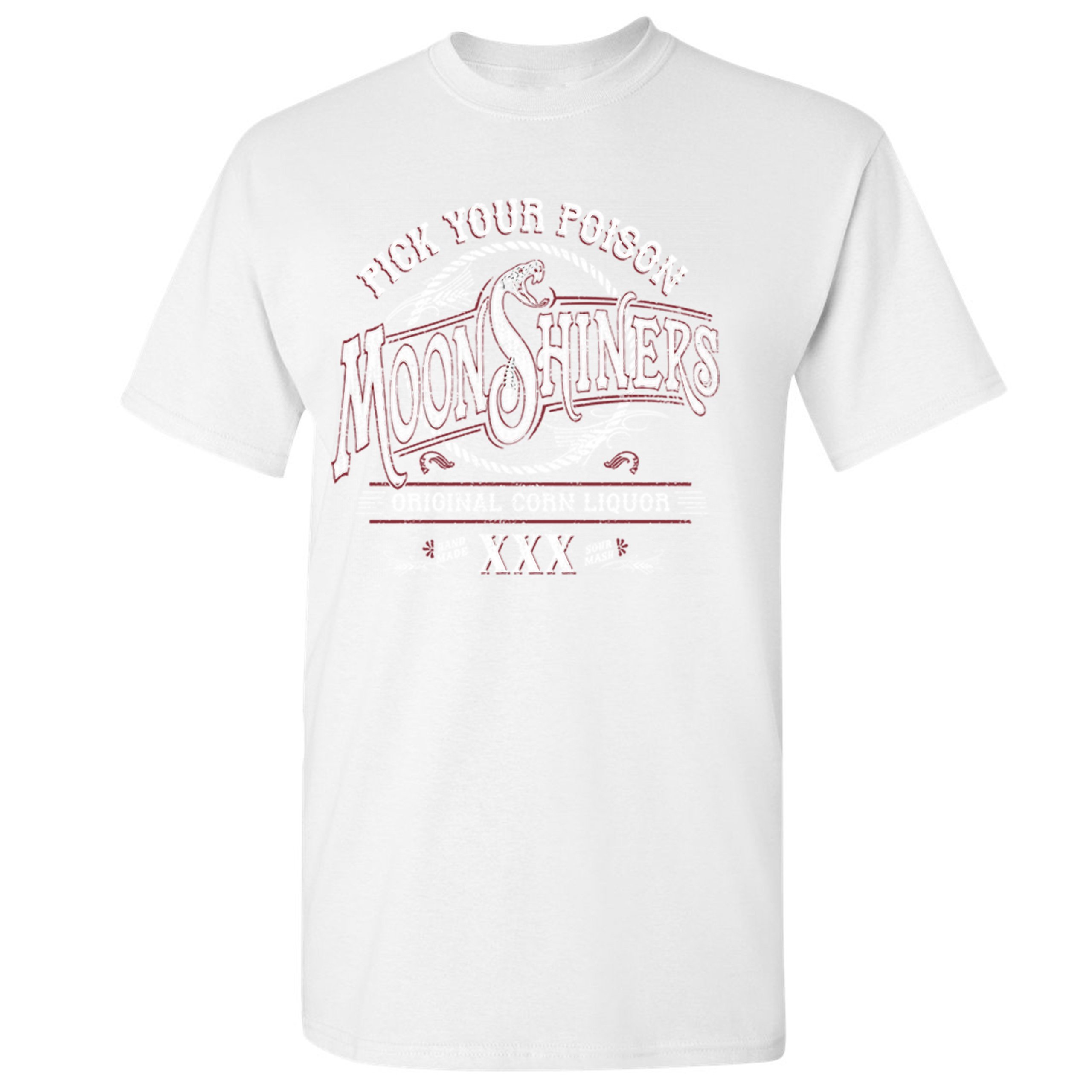 Pick Your Poison Moonshiners T-shirt Original Corn Liquor XXX Men's Tee - Picture 27 of 65