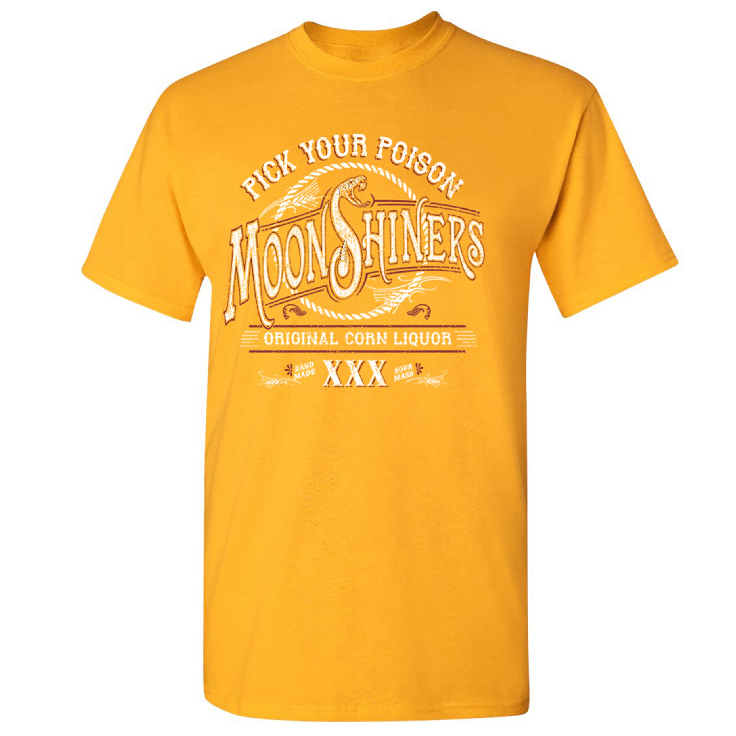 Pick Your Poison Moonshiners T-shirt Original Corn Liquor XXX Men's Tee - Picture 63 of 65