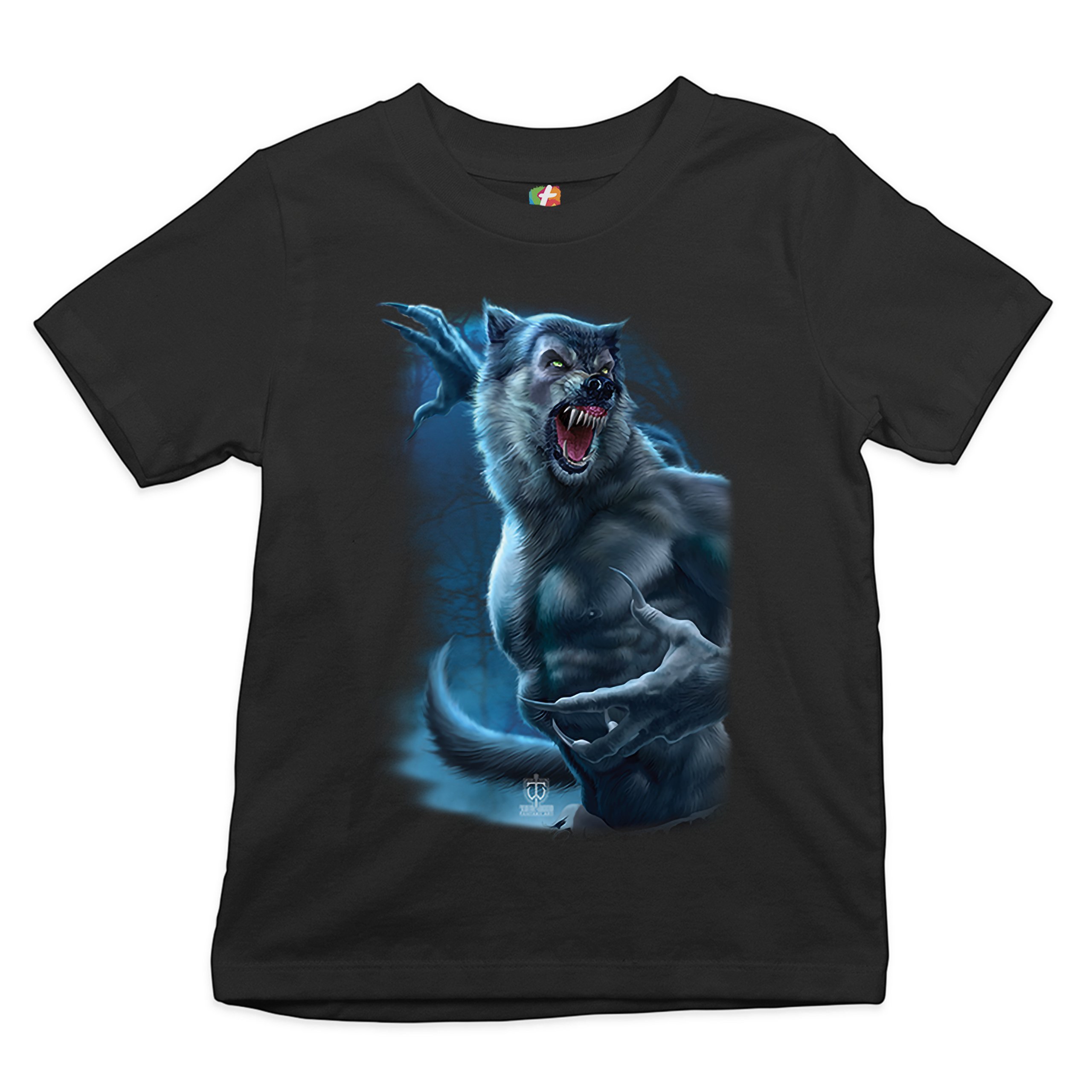 Roaring Werewolf Youth T-shirt Halloween Horror Scary Gothic Monster Kids - Picture 2 of 29