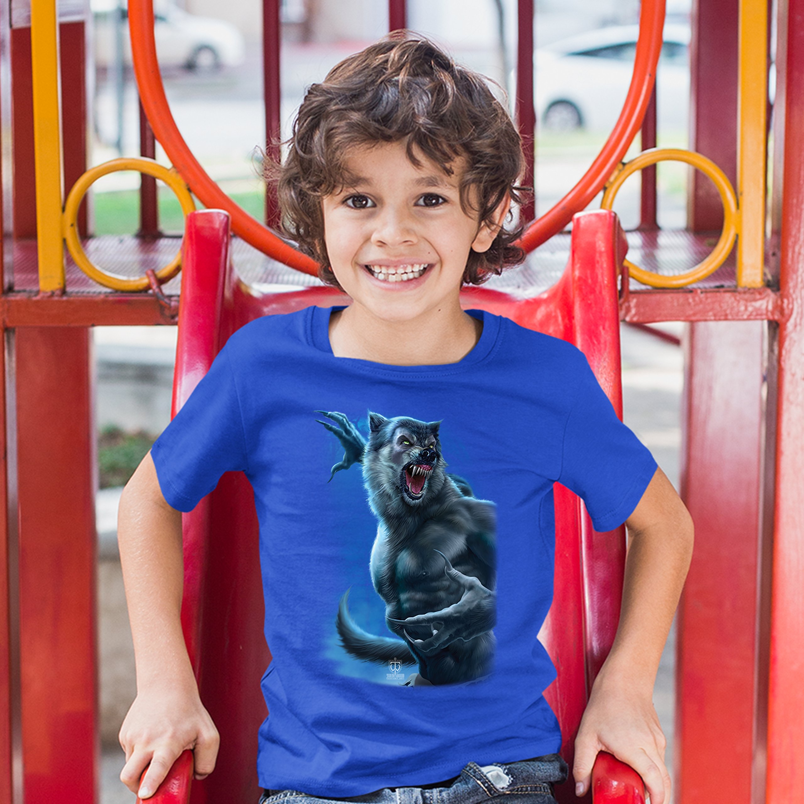 Roaring Werewolf Youth T-shirt Halloween Horror Scary Gothic Monster Kids - Picture 25 of 29