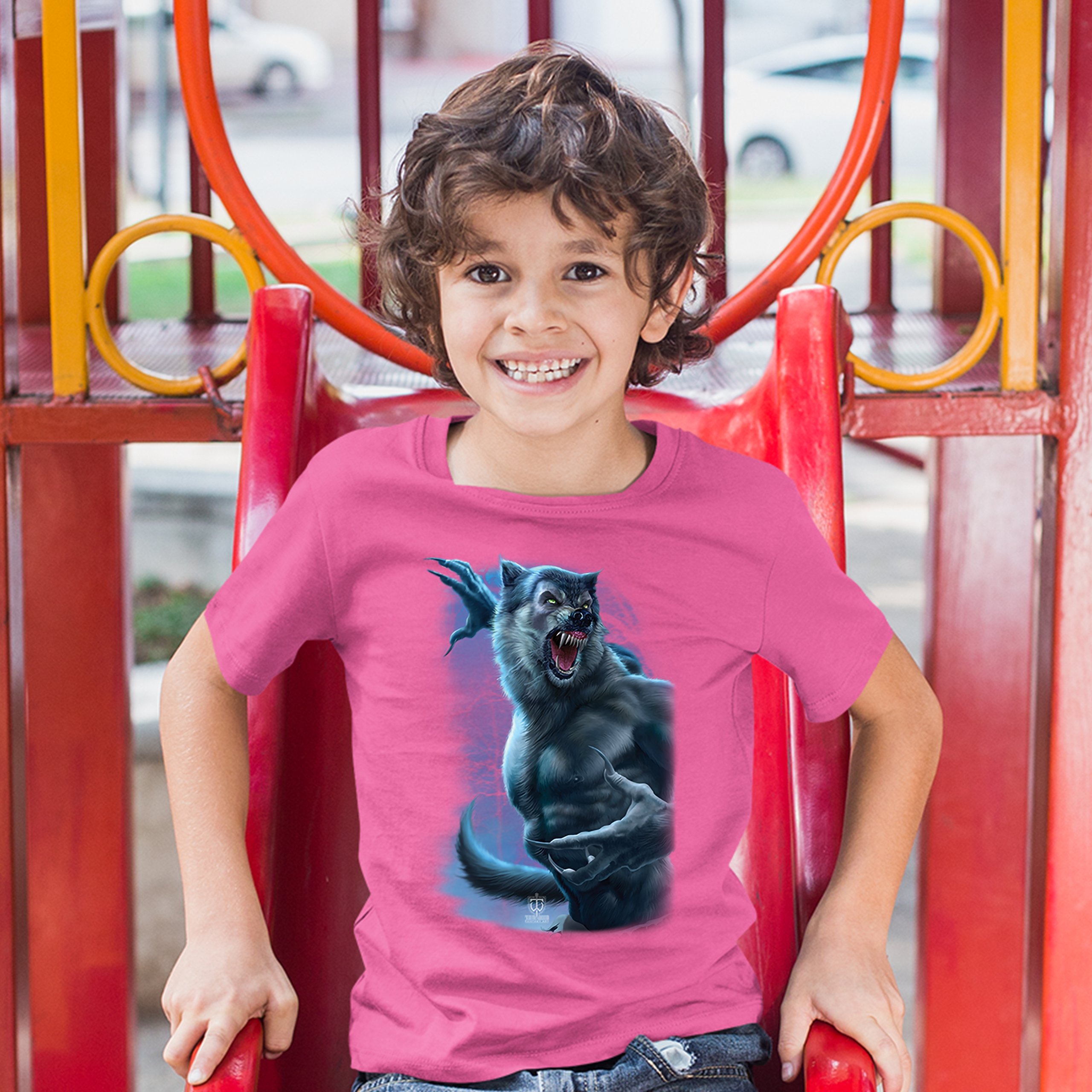 Roaring Werewolf Youth T-shirt Halloween Horror Scary Gothic Monster Kids - Picture 29 of 29