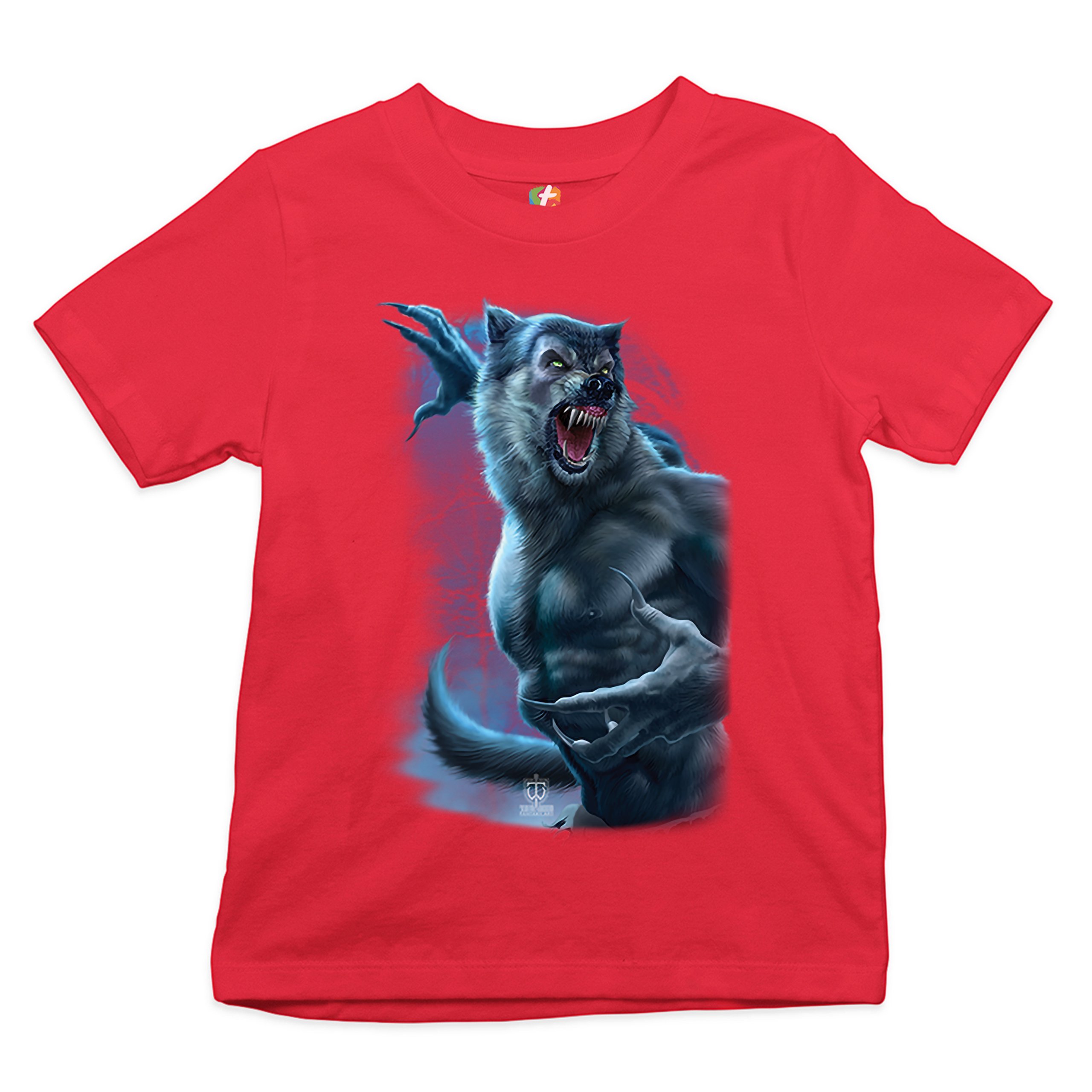 Roaring Werewolf Youth T-shirt Halloween Horror Scary Gothic Monster Kids - Picture 10 of 29