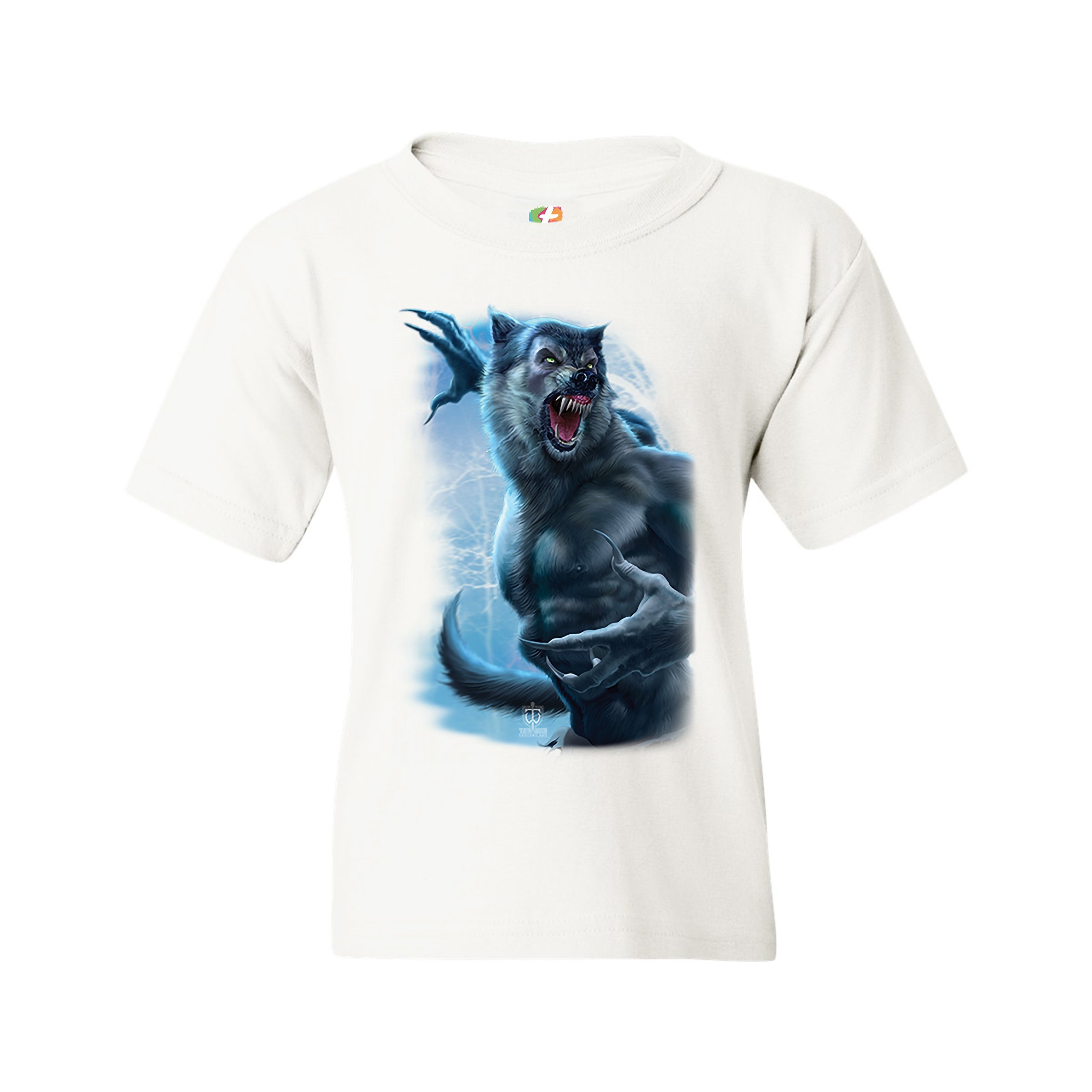 Roaring Werewolf Youth T-shirt Halloween Horror Scary Gothic Monster Kids - Picture 15 of 29