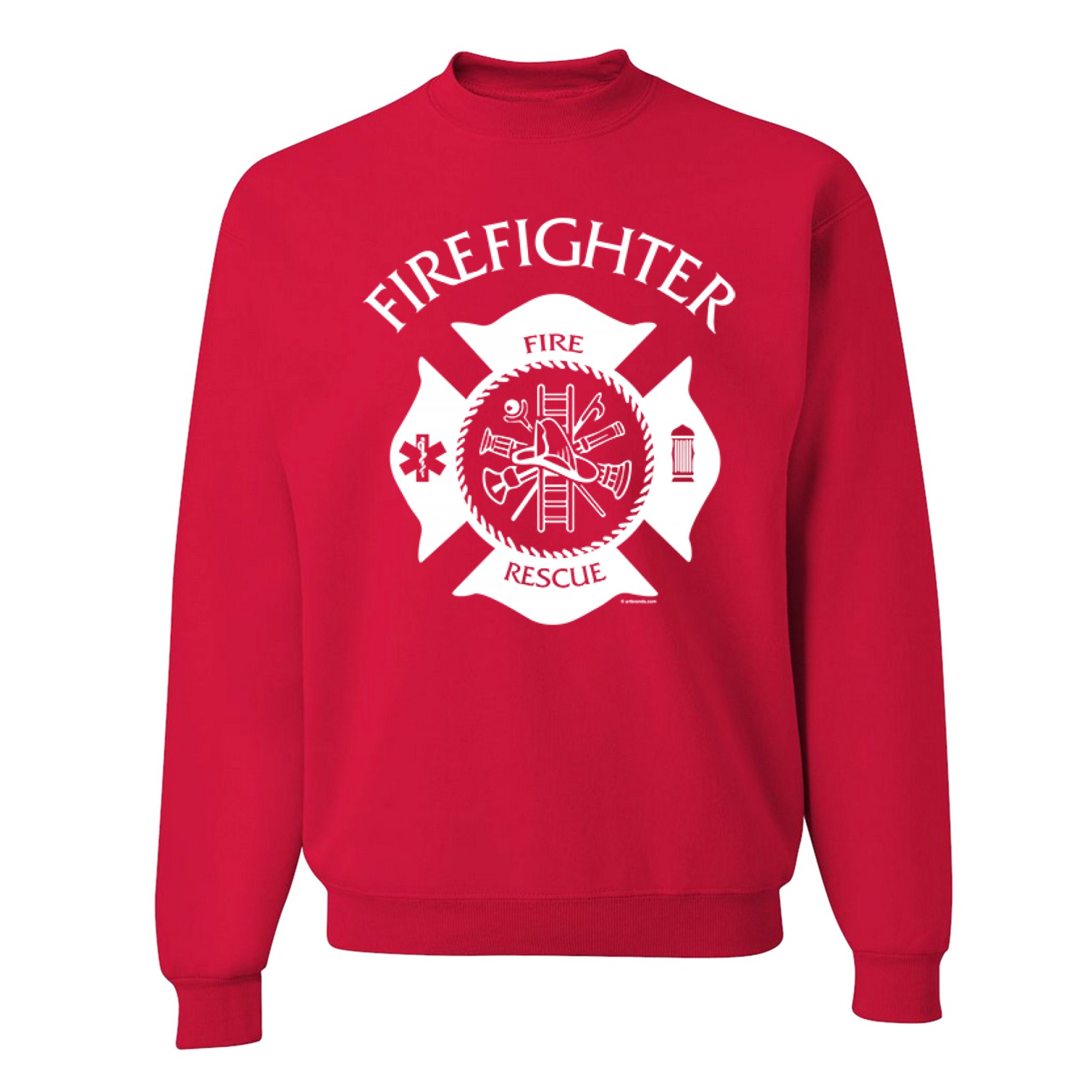 Firefighter Emblem Sweatshirt Fire and Rescue First Responders Crewneck 