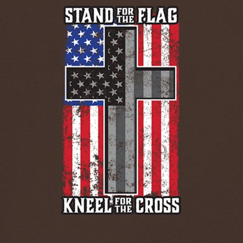 Stand for the Flag Kneel for the Cross T-shirt American Patriotic Men's Tee - Picture 74 of 113