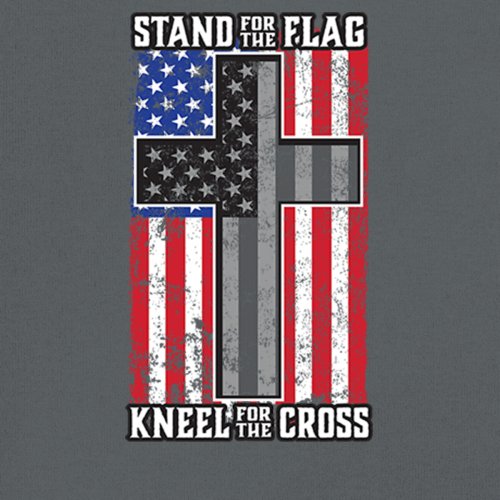Stand for the Flag Kneel for the Cross T-shirt American Patriotic Men's Tee - Picture 81 of 113