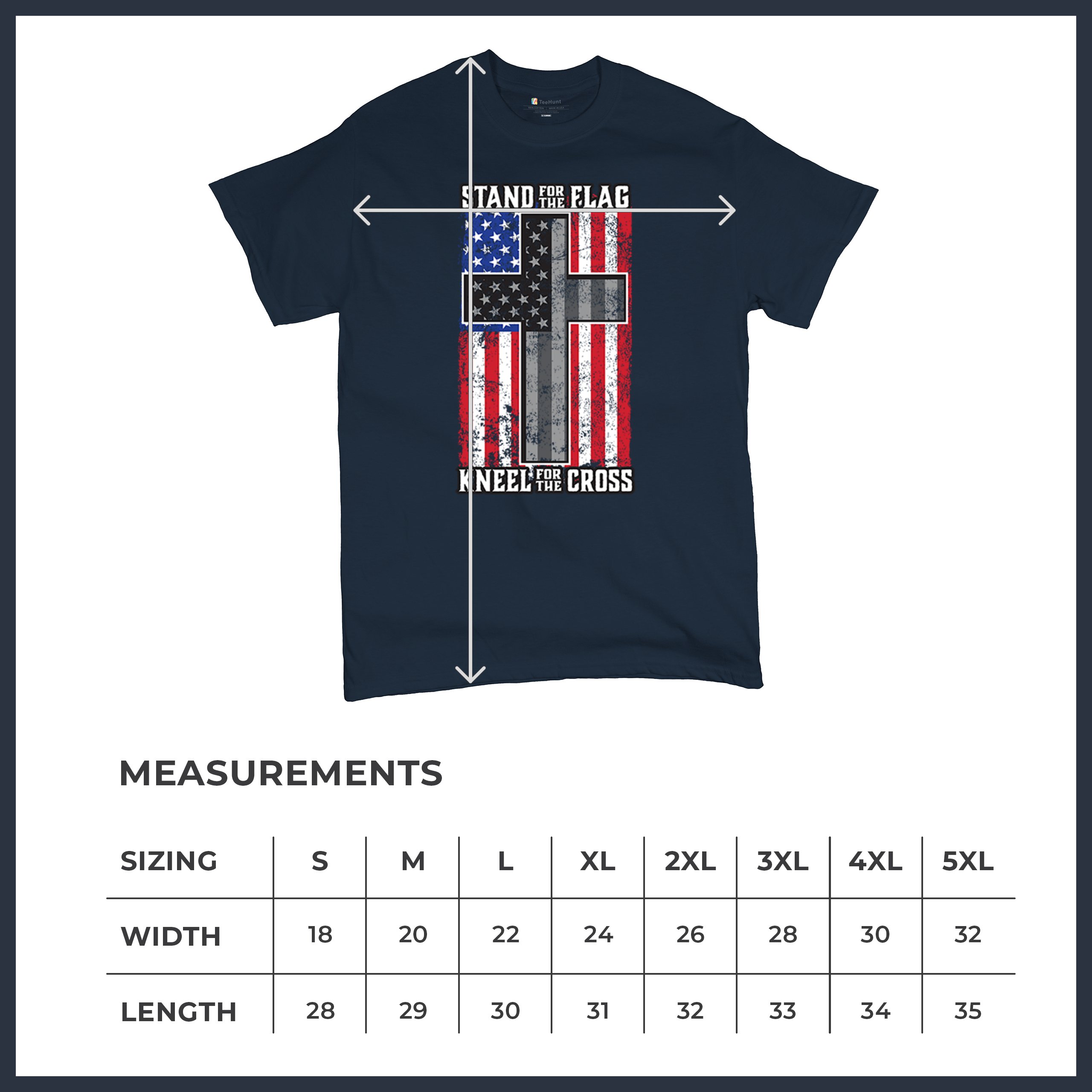 Stand for the Flag Kneel for the Cross T-shirt American Patriotic Men's Tee - Picture 57 of 113