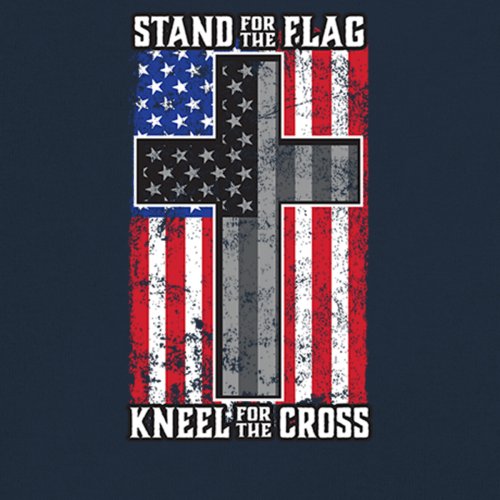 Stand for the Flag Kneel for the Cross T-shirt American Patriotic Men's Tee - Picture 53 of 113