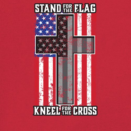Stand for the Flag Kneel for the Cross T-shirt American Patriotic Men's Tee - Picture 39 of 113