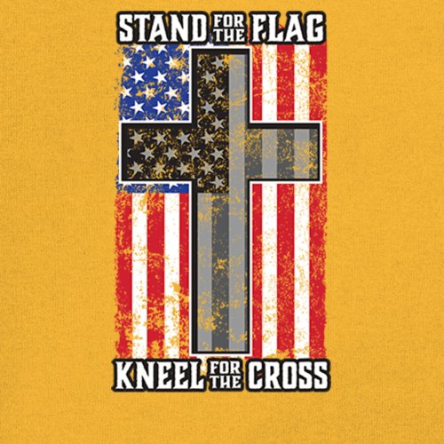 Stand for the Flag Kneel for the Cross T-shirt American Patriotic Men's Tee - Picture 109 of 113