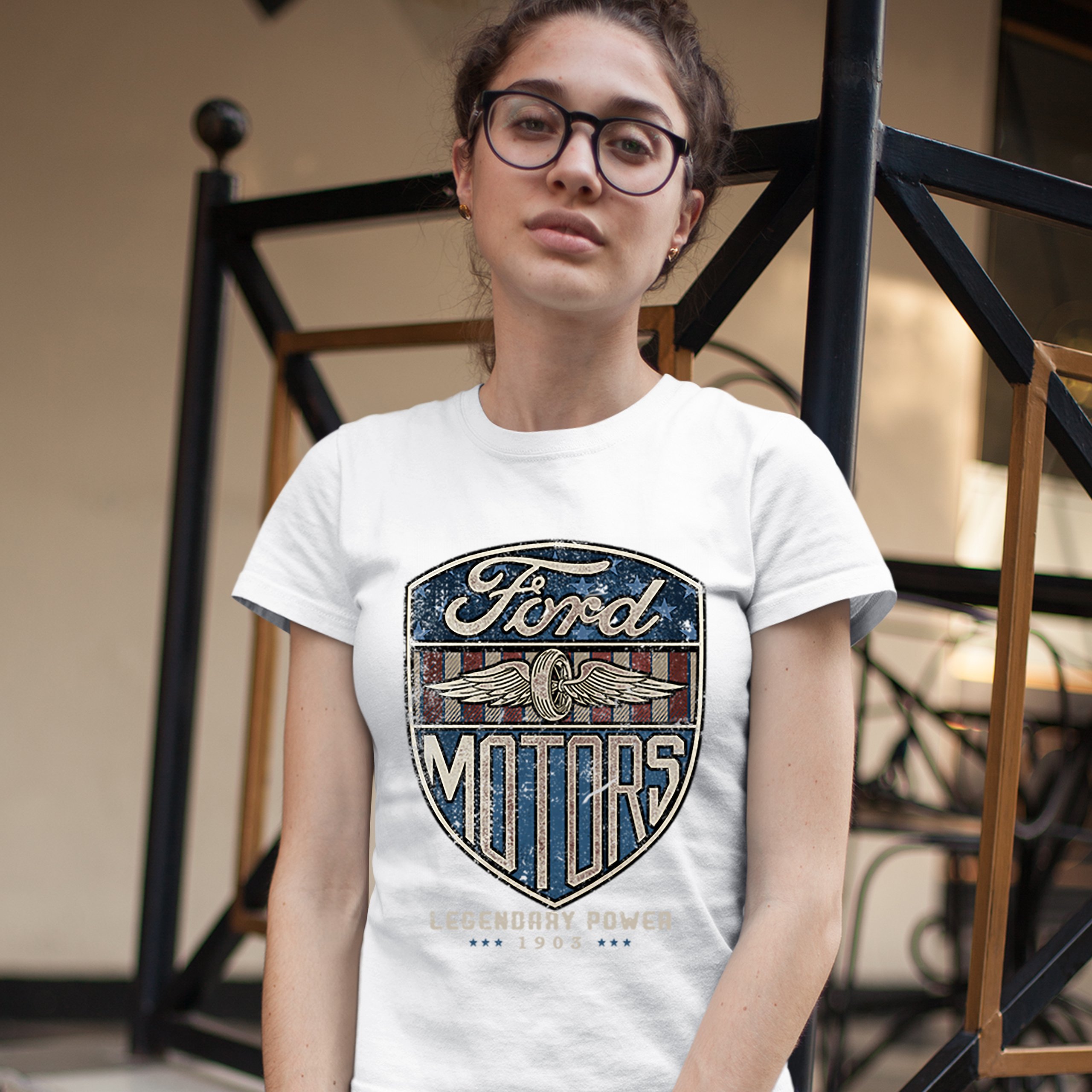 Ford Motors Legendary Power T-Shirt FoMoCo Licensed Automotive Women's Tee