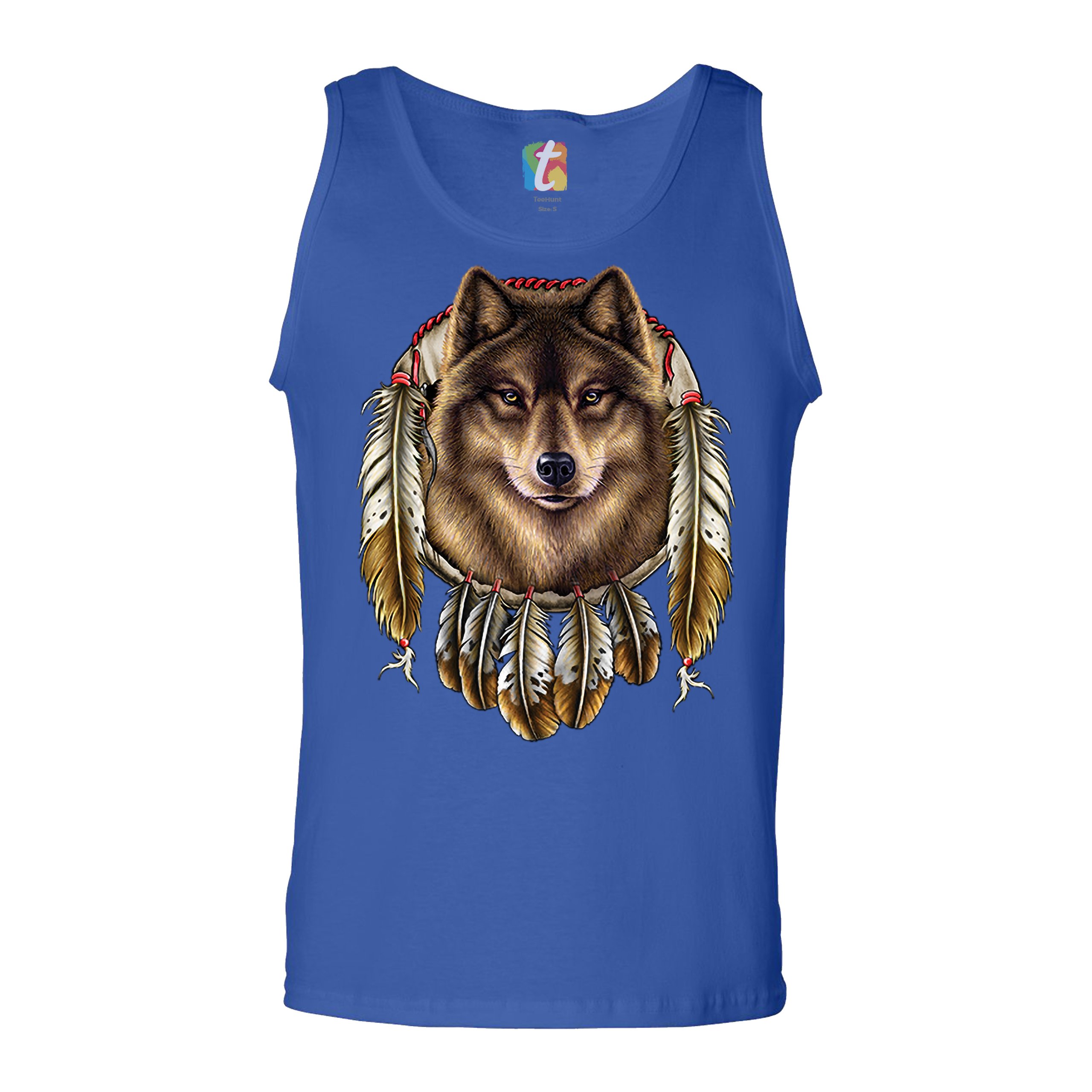 Wolf Spirit Tank Top Native American Dreamcatcher Indigenous Men's Top - Picture 23 of 25