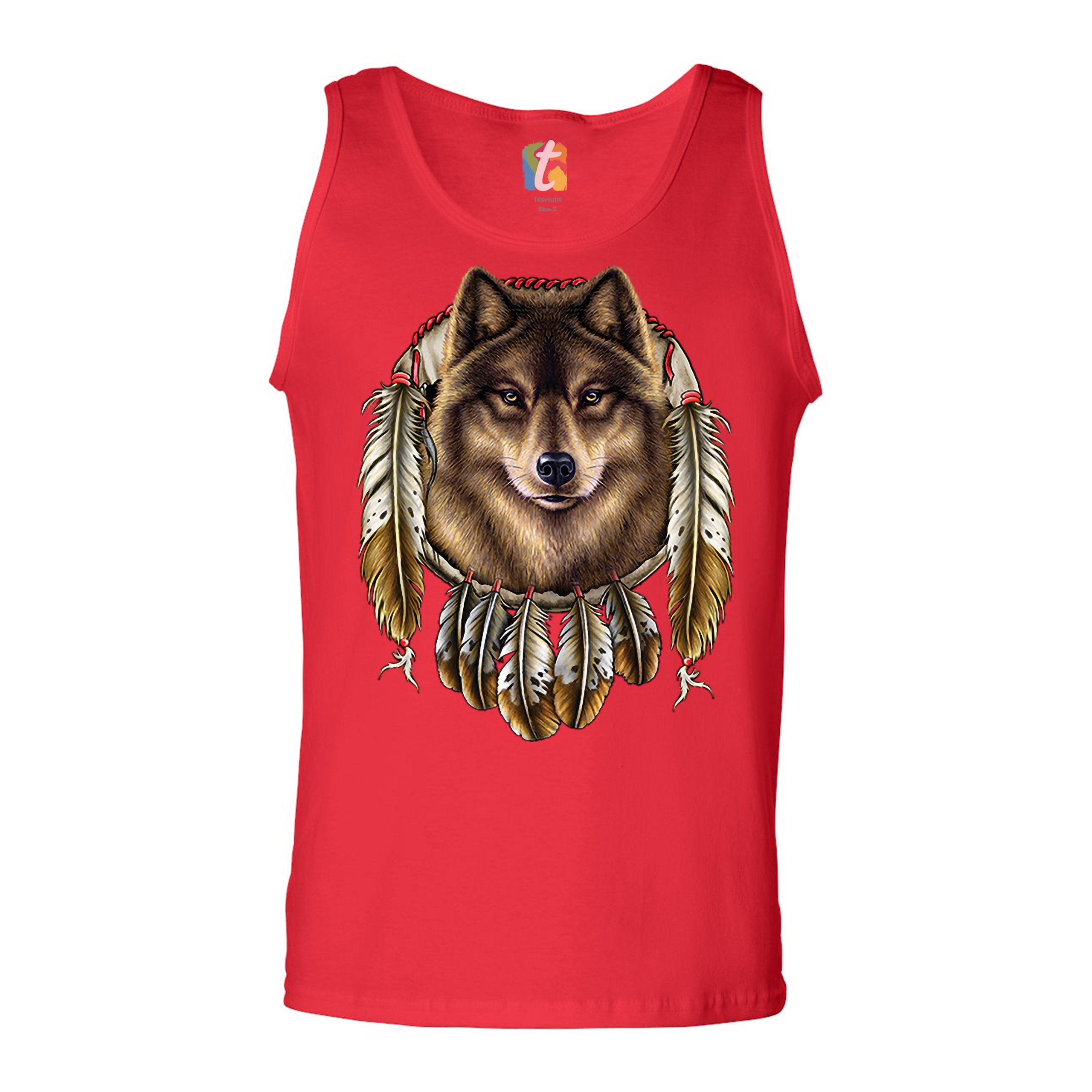 Wolf Spirit Tank Top Native American Dreamcatcher Indigenous Men's Top - Picture 11 of 25