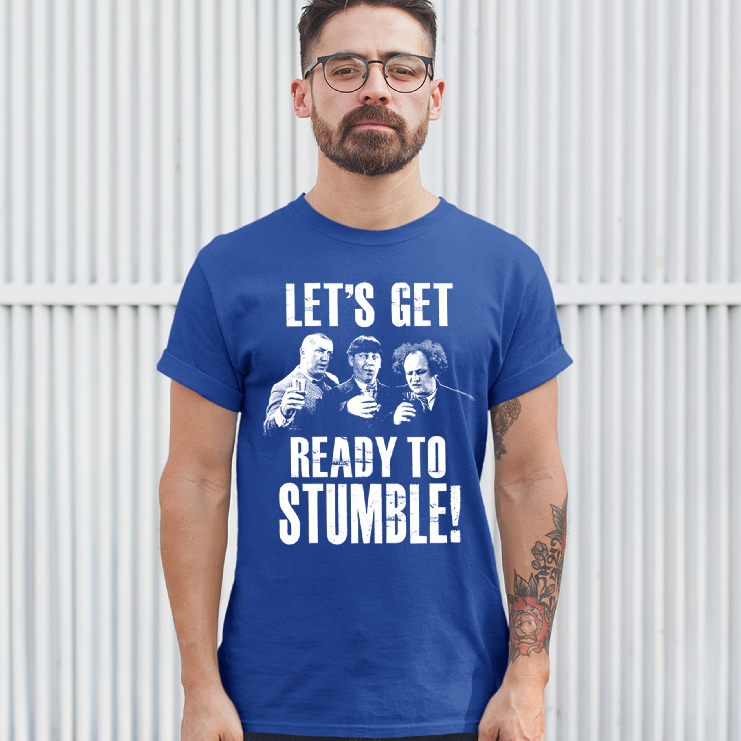Let's Get Ready to Stumble T-shirt The Three Stooges Funny Vintage Men's Tee - Picture 49 of 53