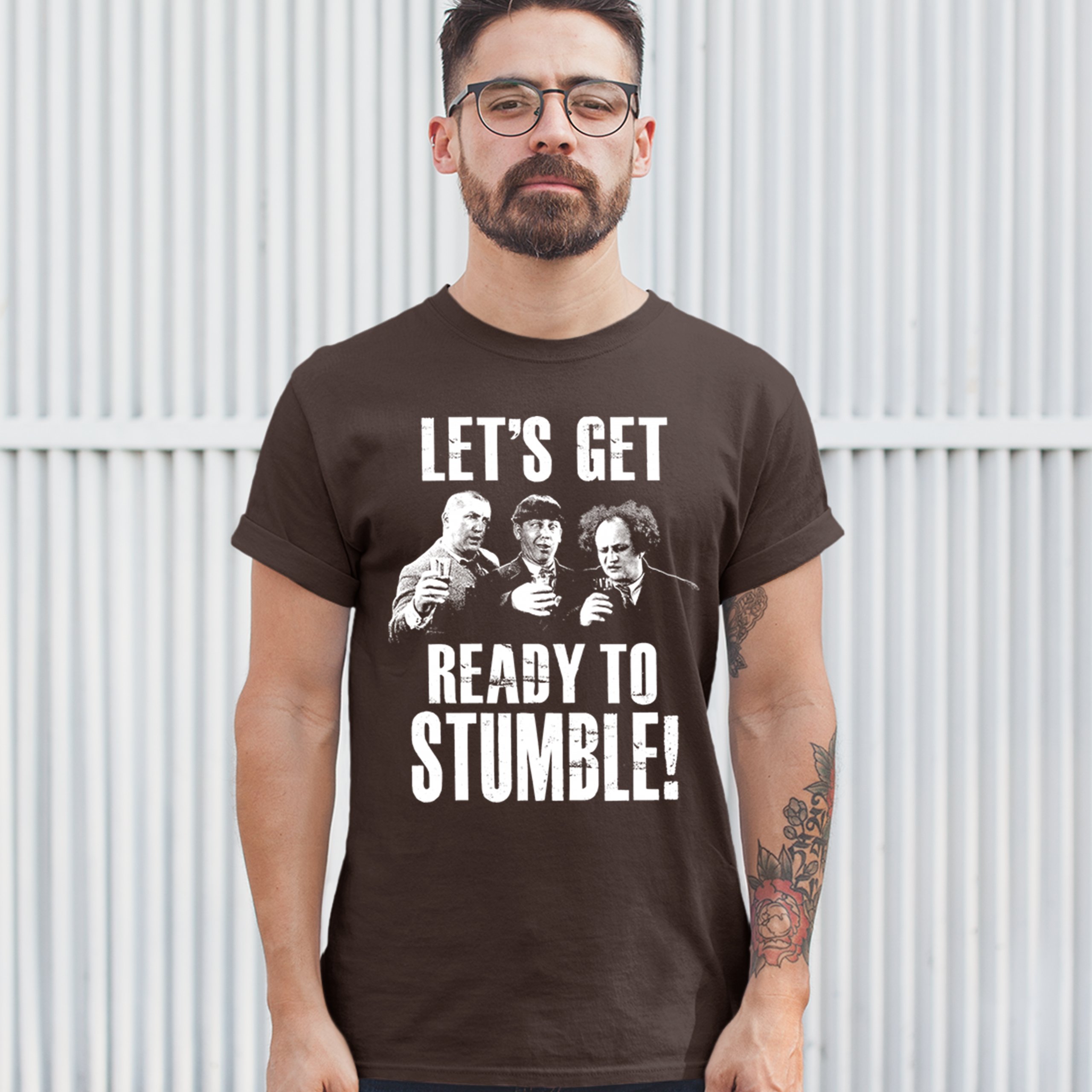 Let's Get Ready to Stumble T-shirt The Three Stooges Funny Vintage Men's Tee - Picture 37 of 53