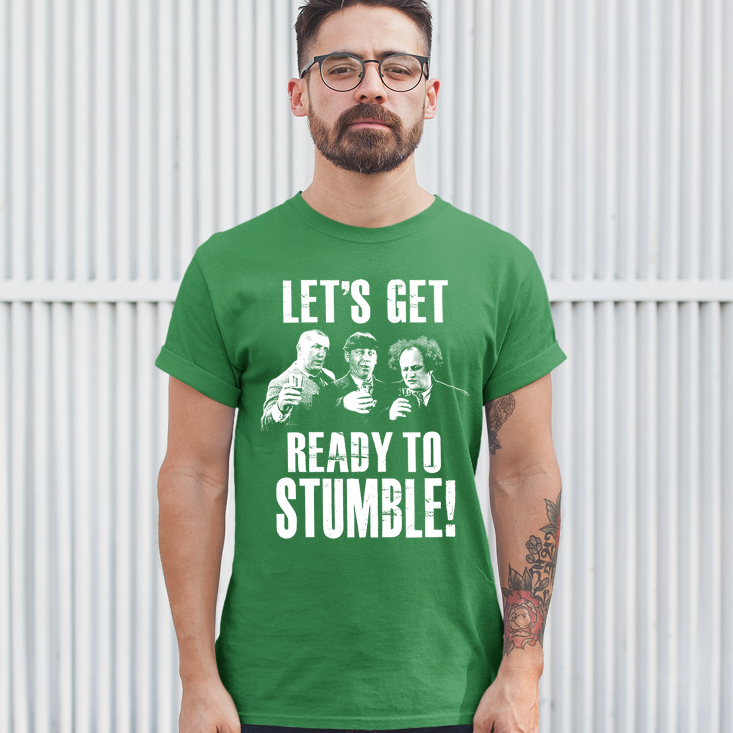 Let's Get Ready to Stumble T-shirt The Three Stooges Funny Vintage Men's Tee - Picture 33 of 53