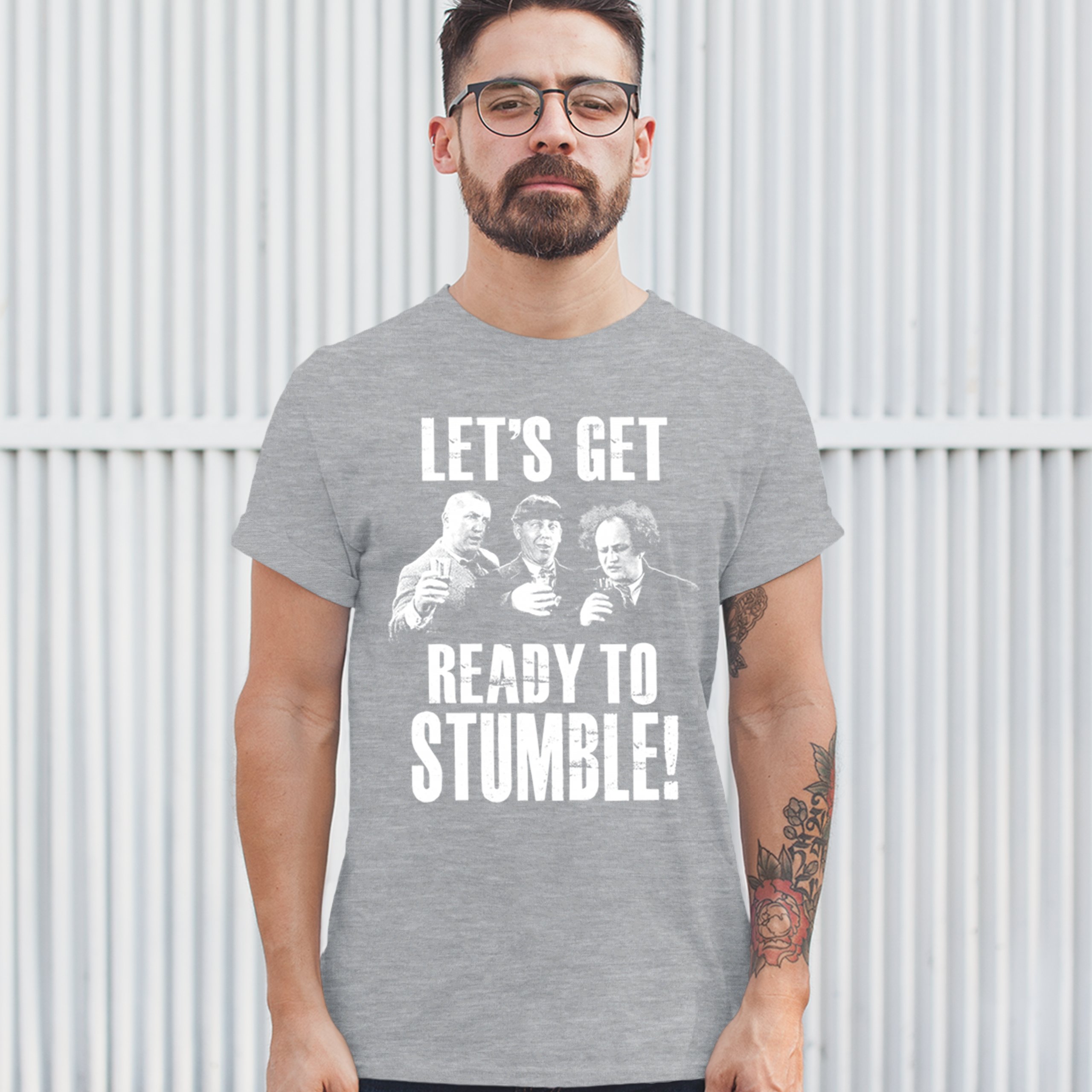 Let's Get Ready to Stumble T-shirt The Three Stooges Funny Vintage Men's Tee - Picture 9 of 53