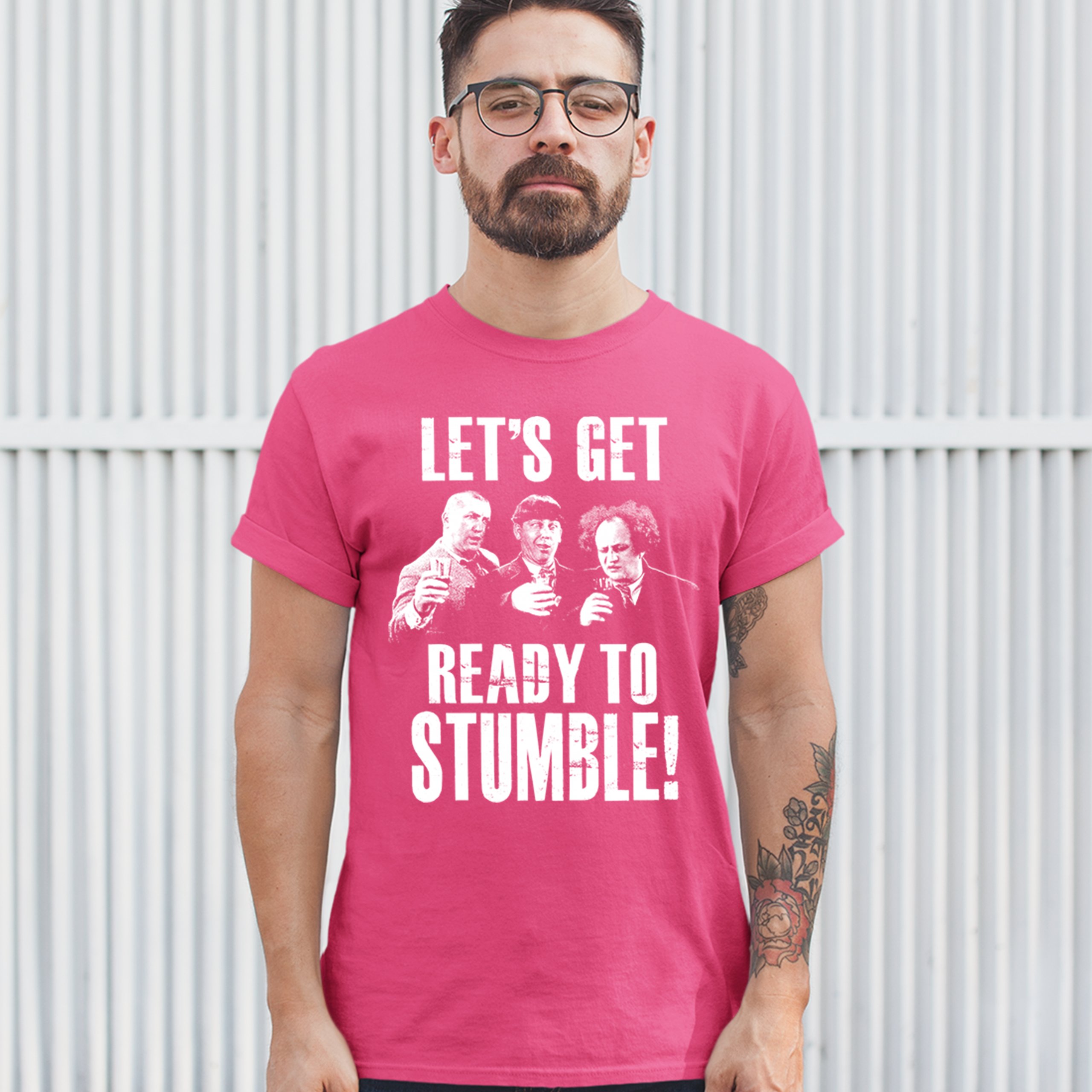 Let's Get Ready to Stumble T-shirt The Three Stooges Funny Vintage Men's Tee - Picture 17 of 53