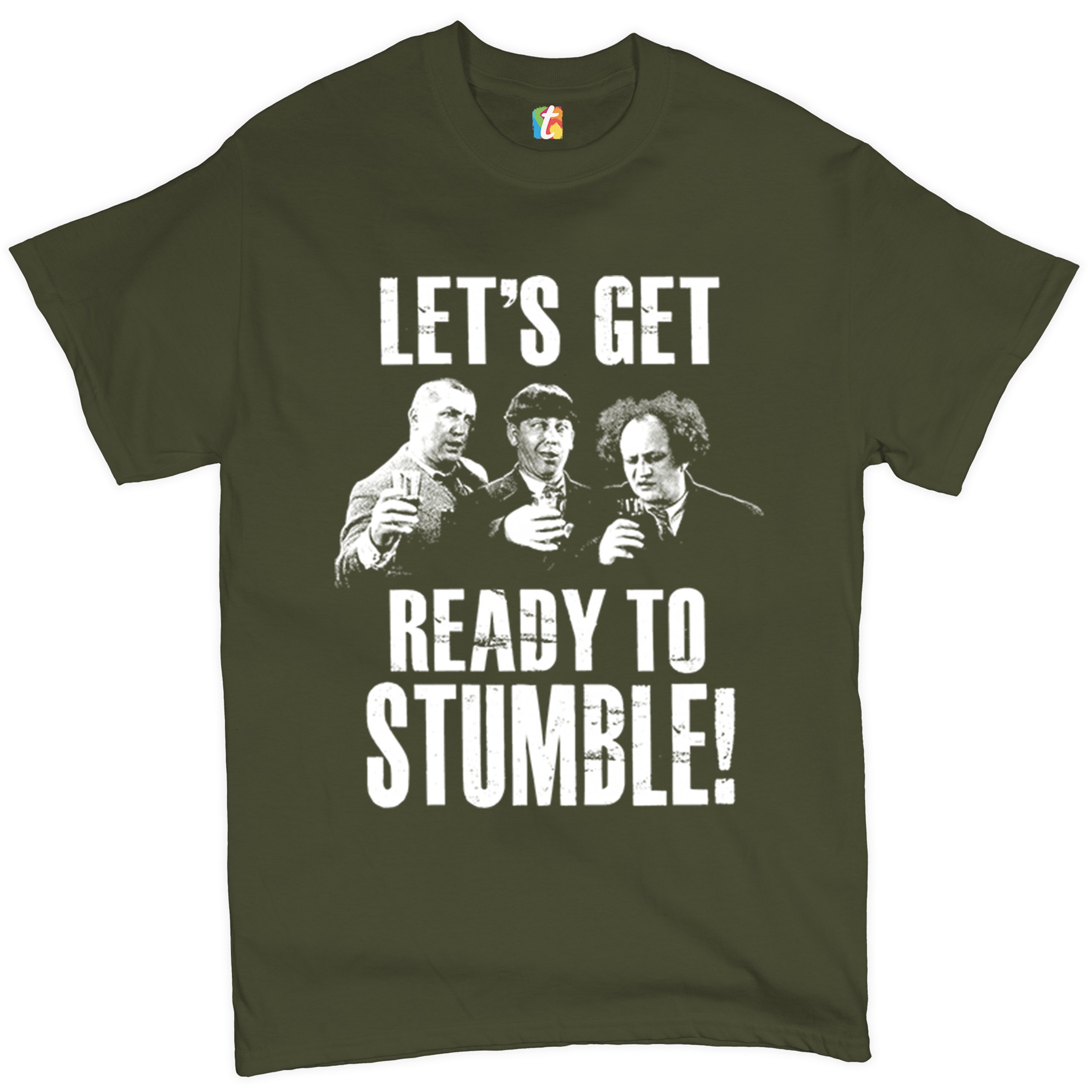 Let's Get Ready to Stumble T-shirt The Three Stooges Funny Vintage Men's Tee - Picture 42 of 53