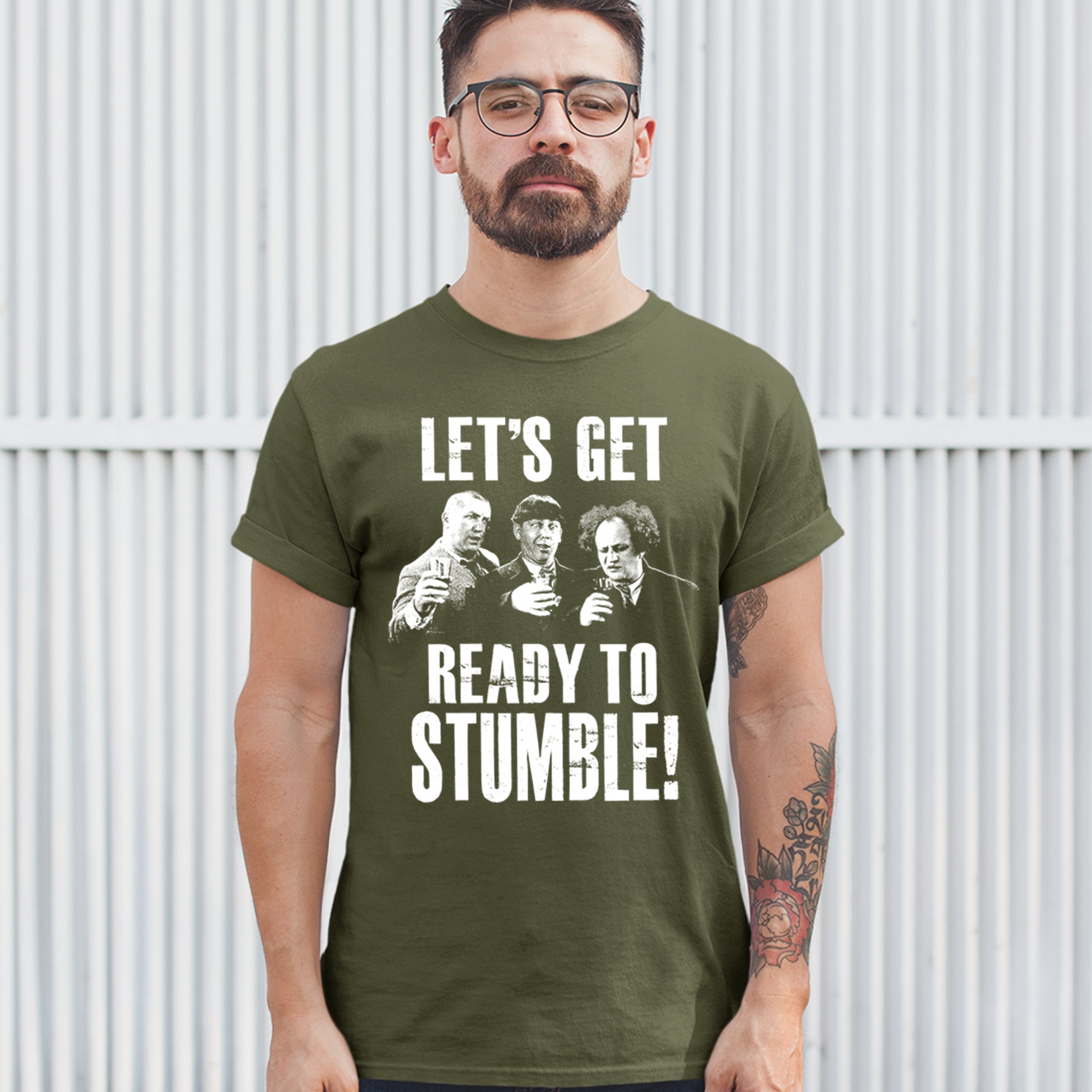 Let's Get Ready to Stumble T-shirt The Three Stooges Funny Vintage Men's Tee - Picture 45 of 53