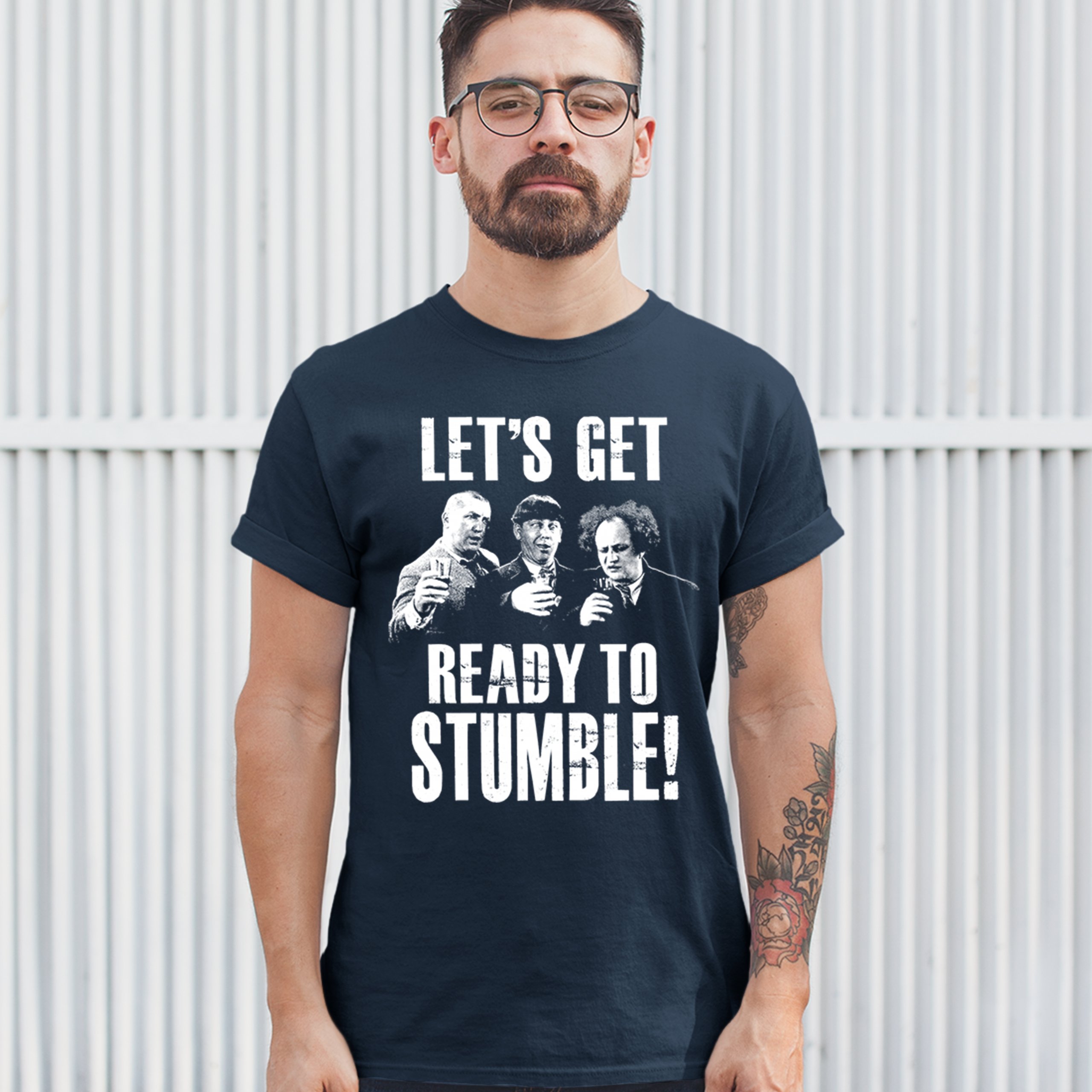 Let's Get Ready to Stumble T-shirt The Three Stooges Funny Vintage Men's Tee - Picture 29 of 53