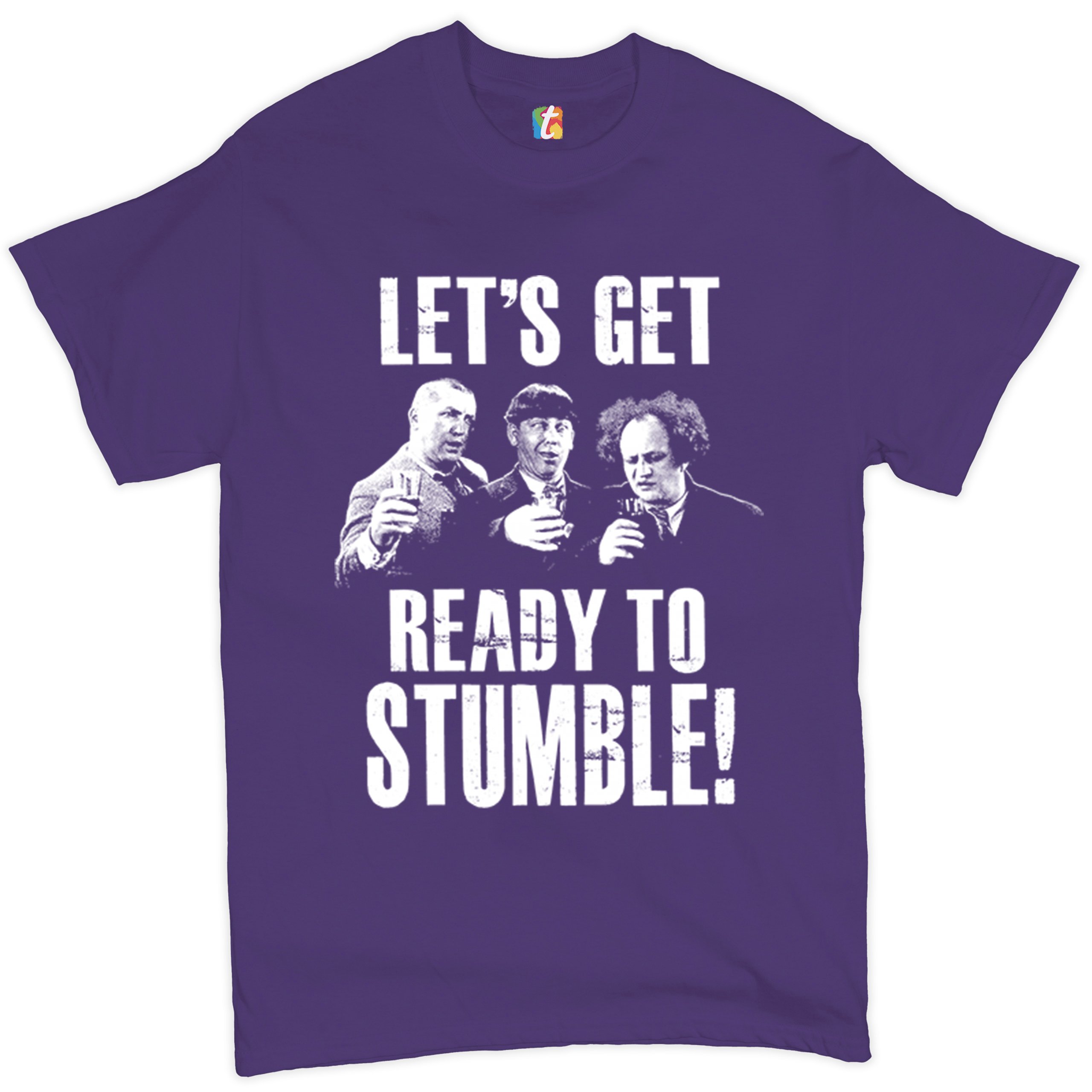 Let's Get Ready to Stumble T-shirt The Three Stooges Funny Vintage Men's Tee - Picture 18 of 53