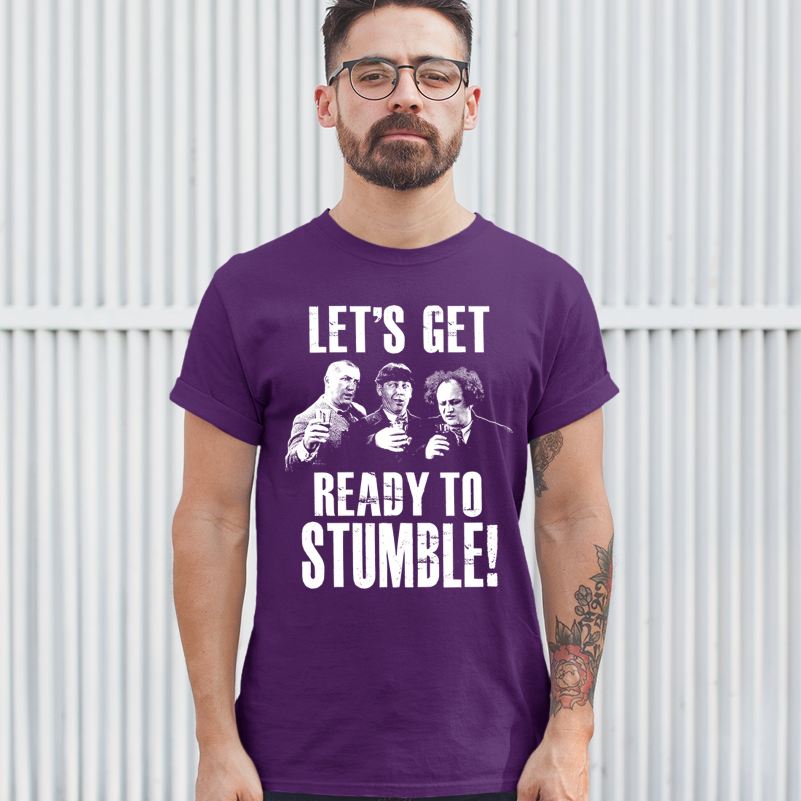 Let's Get Ready to Stumble T-shirt The Three Stooges Funny Vintage Men's Tee - Picture 21 of 53