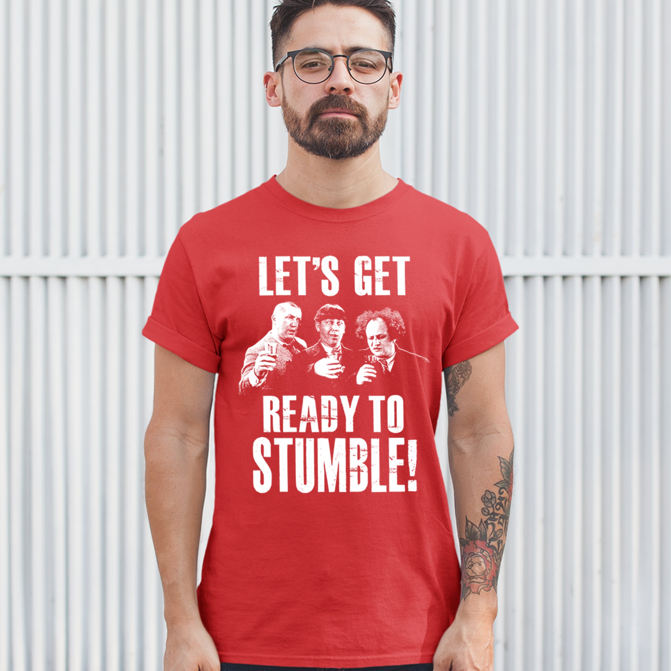 Let's Get Ready to Stumble T-shirt The Three Stooges Funny Vintage Men's Tee - Picture 25 of 53