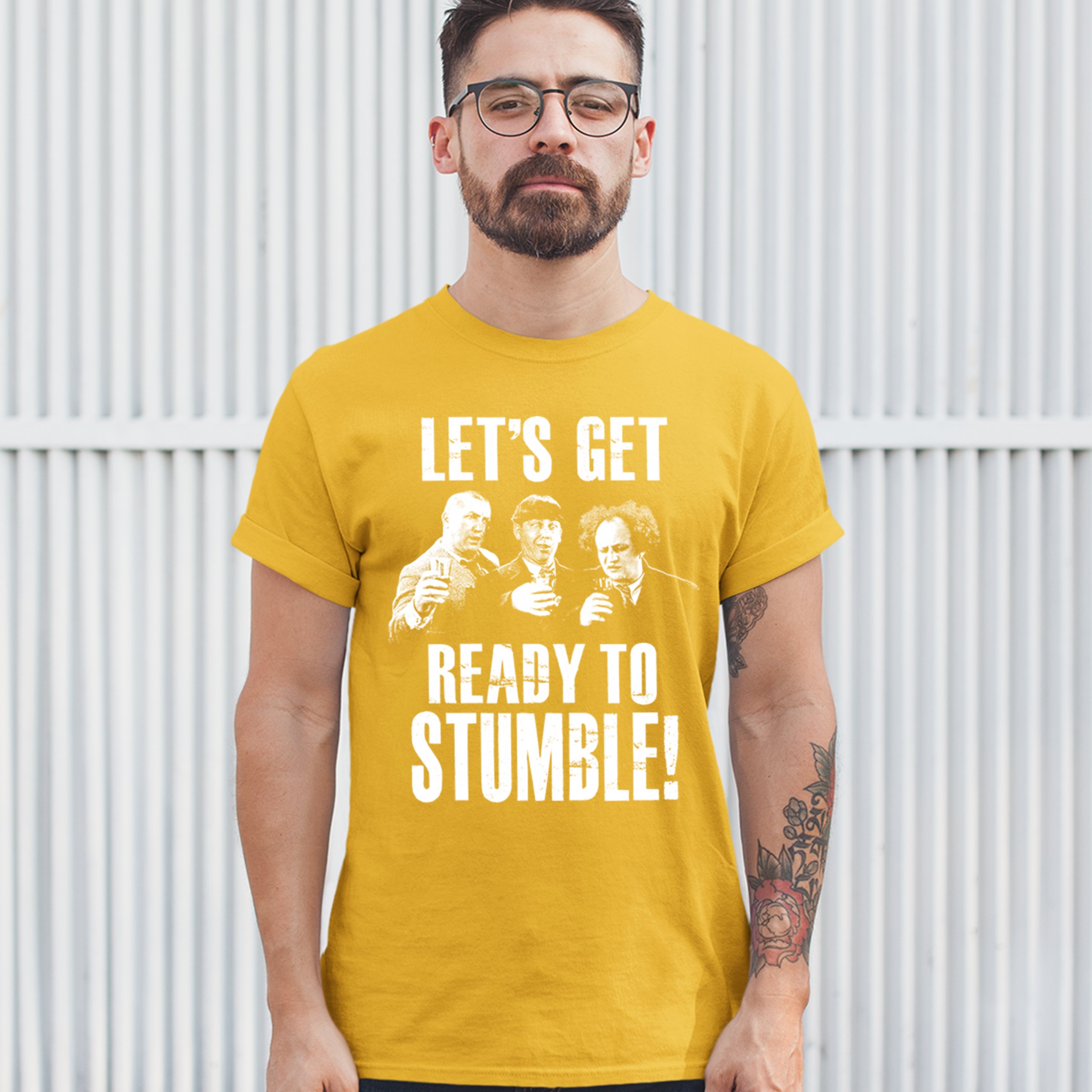 Let's Get Ready to Stumble T-shirt The Three Stooges Funny Vintage Men's Tee - Picture 53 of 53