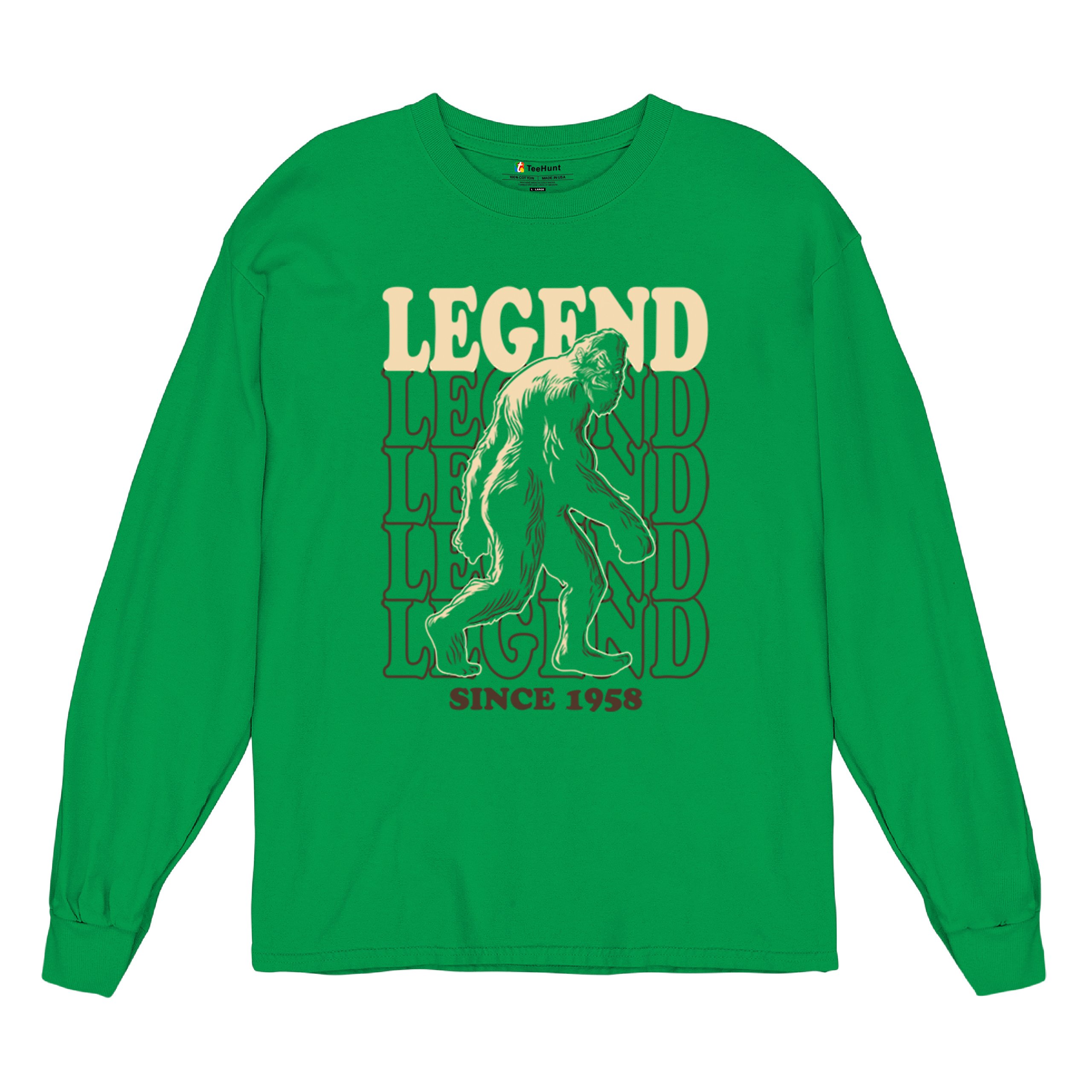 Bigfoot Legend Since 1958 Long Sleeve T-shirt Funny Vintage Classic Sasquatch - Picture 34 of 43