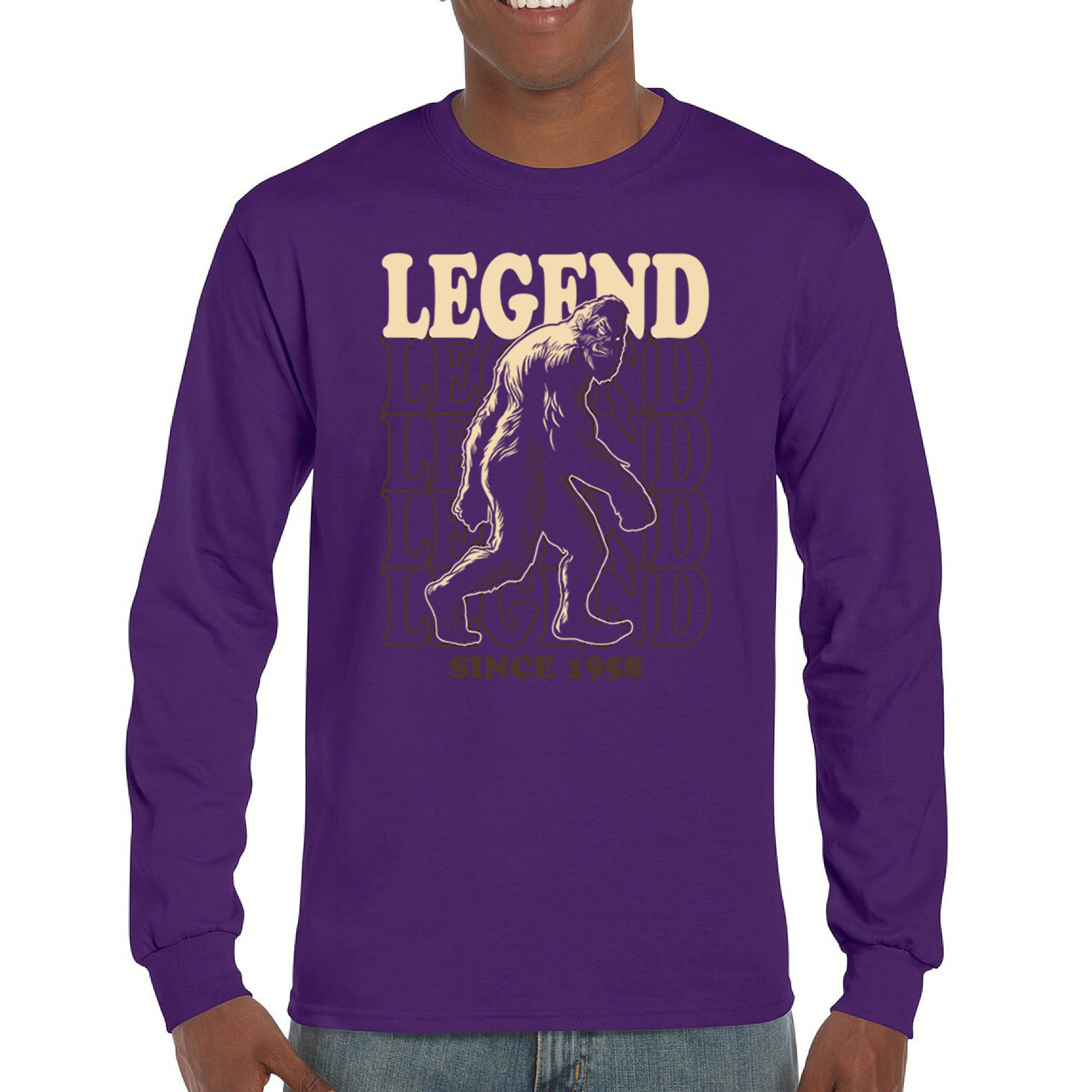 Bigfoot Legend Since 1958 Long Sleeve T-shirt Funny Vintage Classic Sasquatch - Picture 9 of 43
