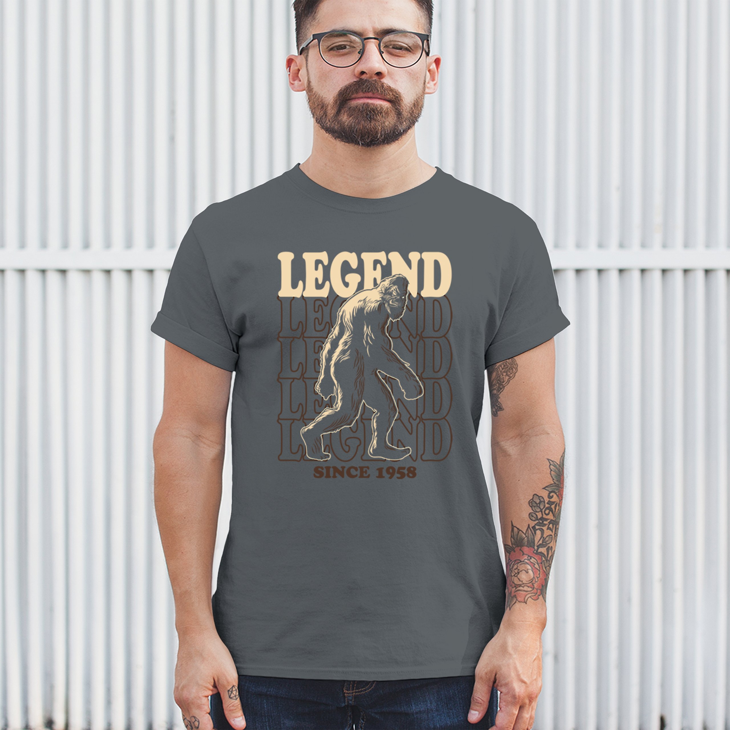 T-shirt Homme Bigfoot Legend Since 1958 - Design Vintage Drôle Sasquatch - Tee Hunt, Neuf Avec étiquette