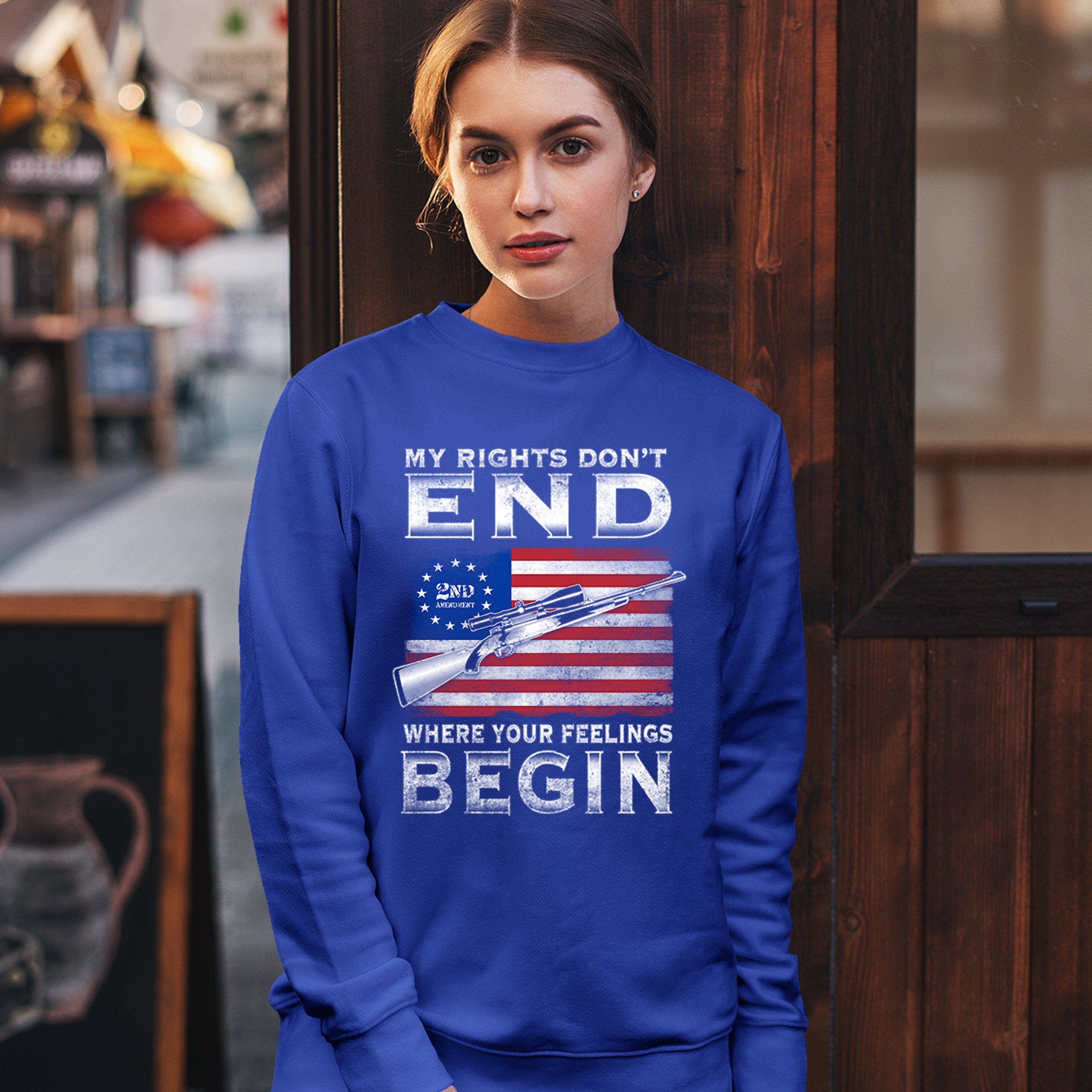 My Rights Don't End Where Your Feelings Begin Sweatshirt 2nd Amendment Crewneck - Picture 26 of 26
