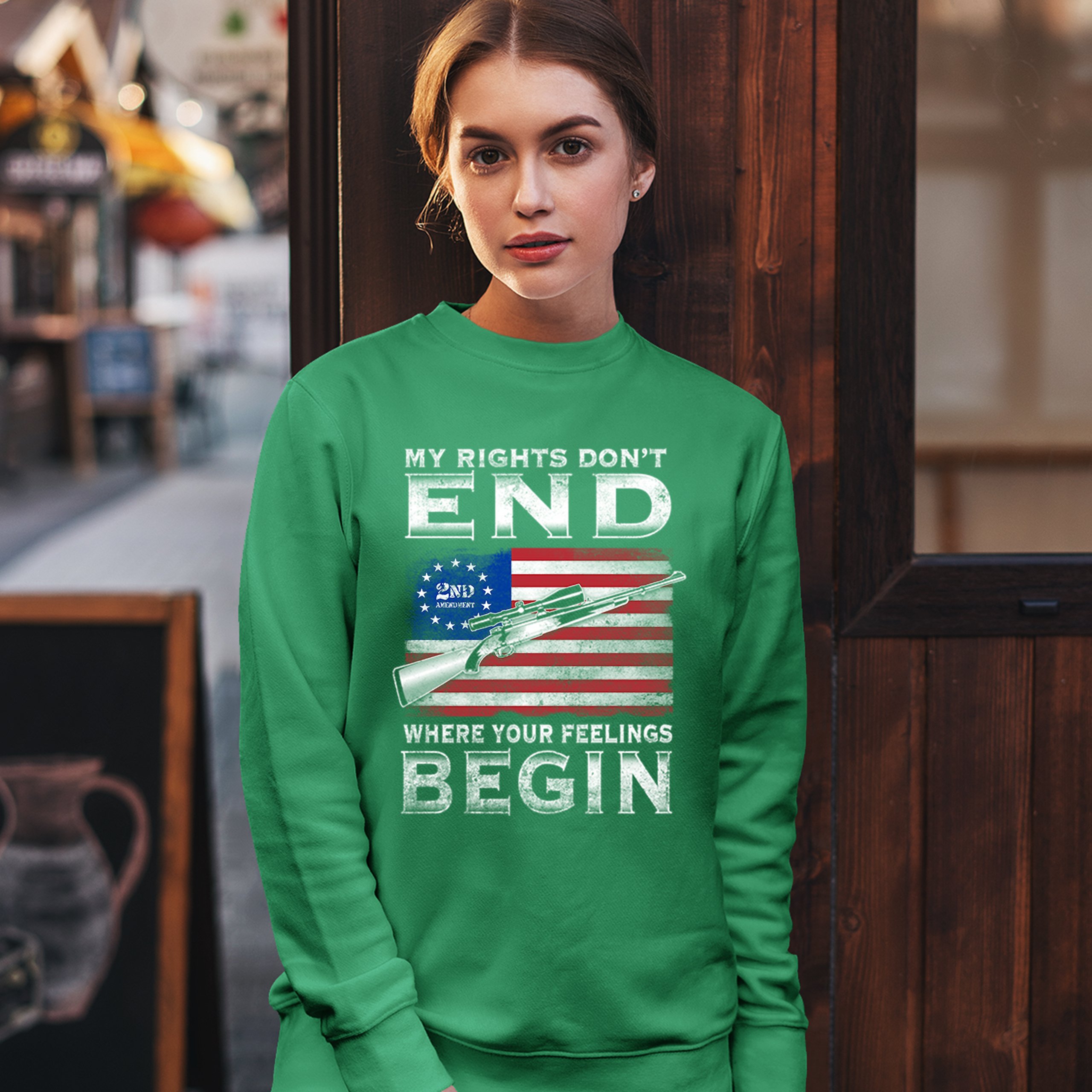 My Rights Don't End Where Your Feelings Begin Sweatshirt 2nd Amendment Crewneck - Picture 21 of 26