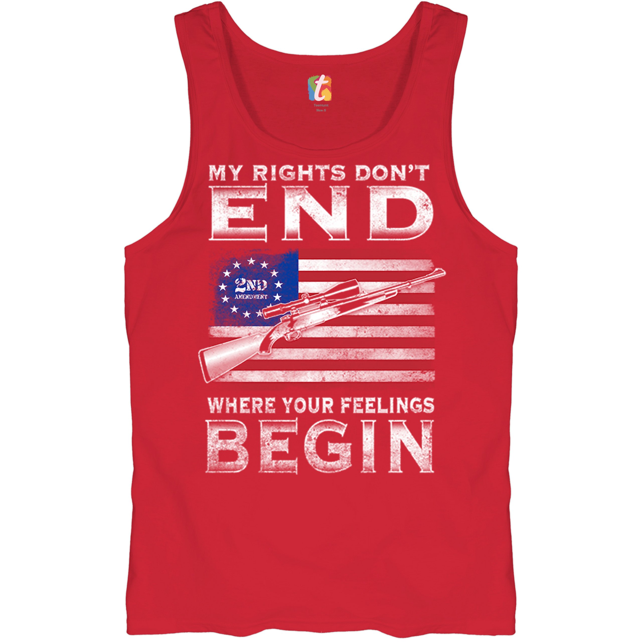 My Rights Don't End Where Your Feelings Begin Tank Top 2nd Amendment Men's Top - Picture 6 of 13