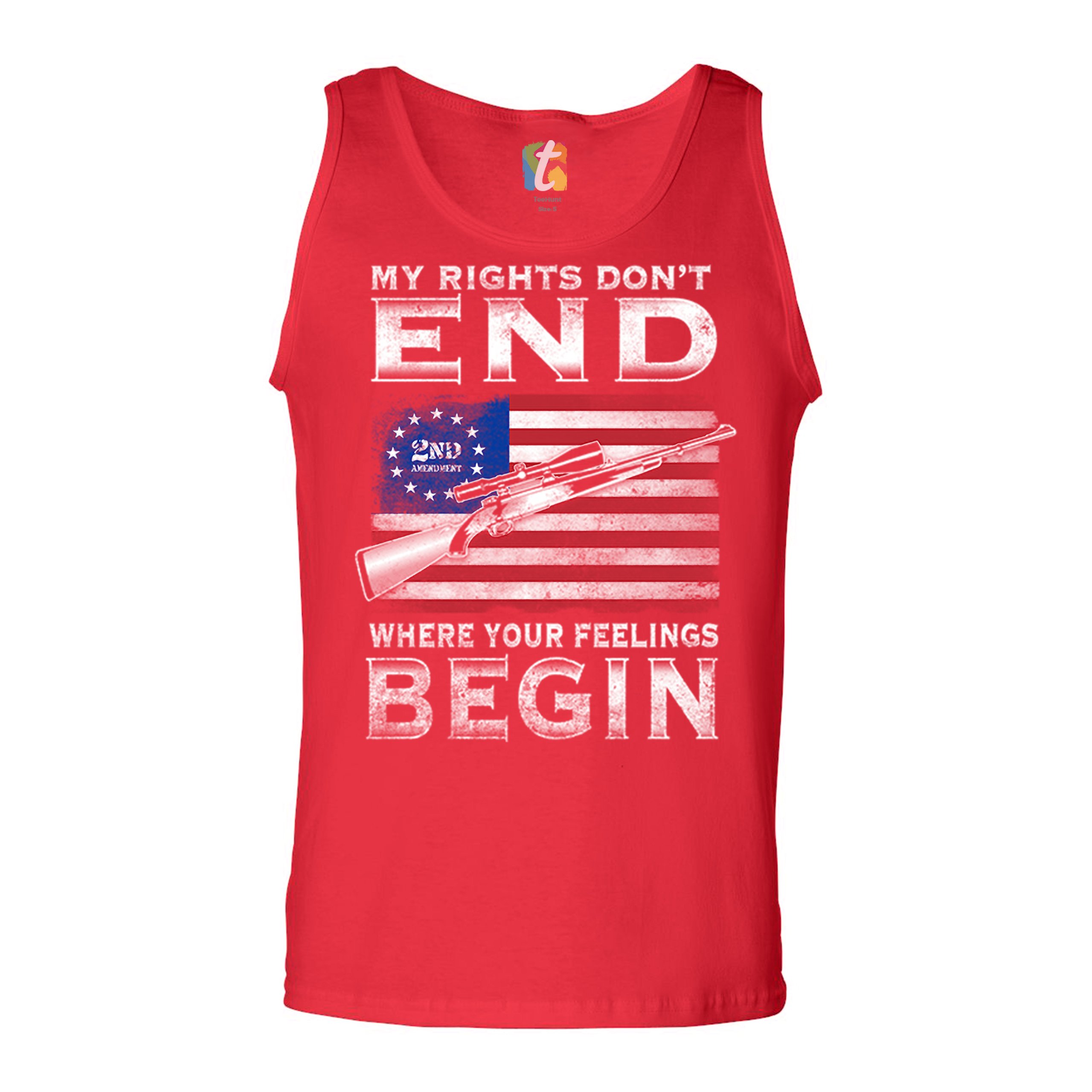 My Rights Don't End Where Your Feelings Begin Tank Top 2nd Amendment Men's Top - Picture 7 of 13