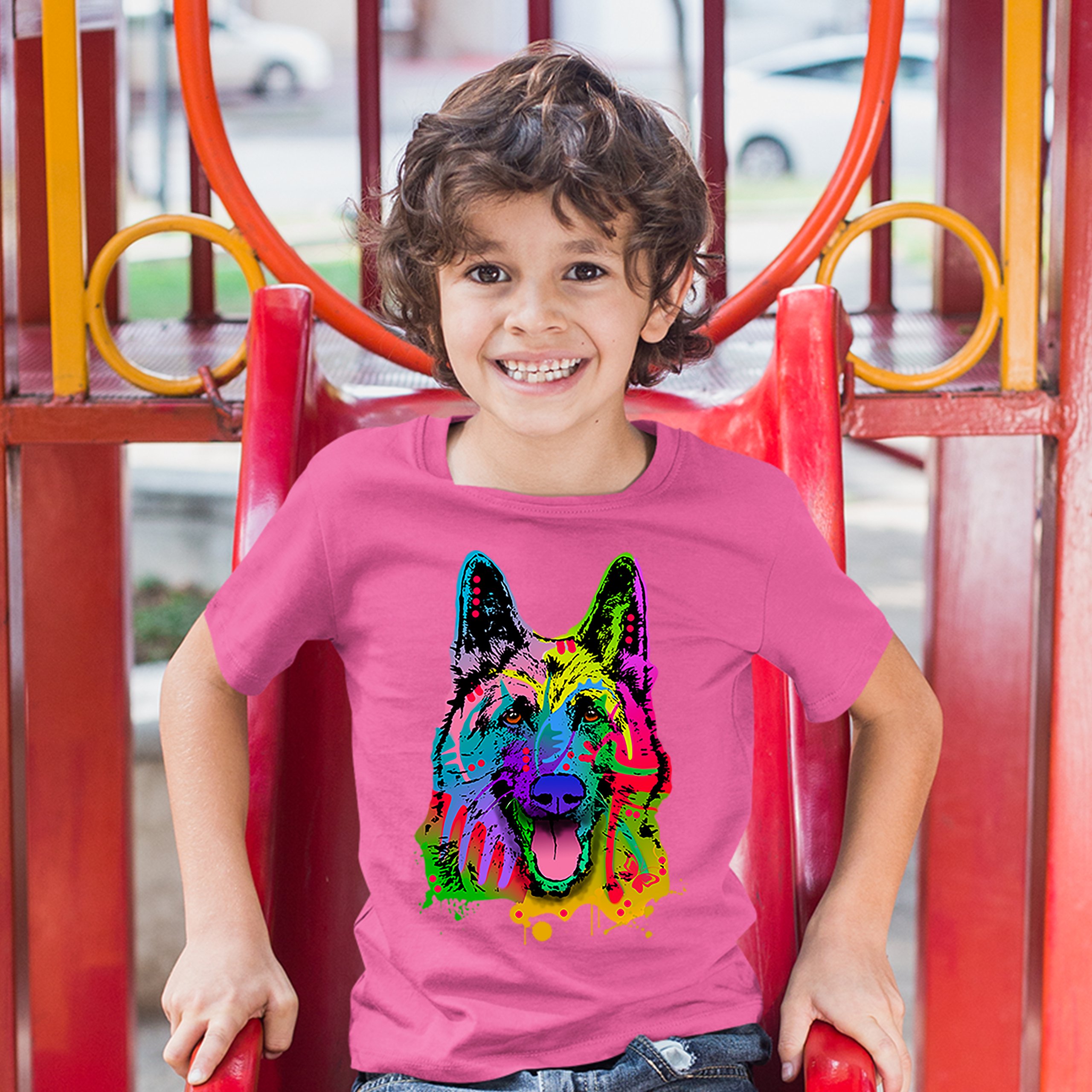 Happy German Shepherd Youth T-shirt Andy Maxx I Love My Dog Best Friend Kids - Picture 29 of 29