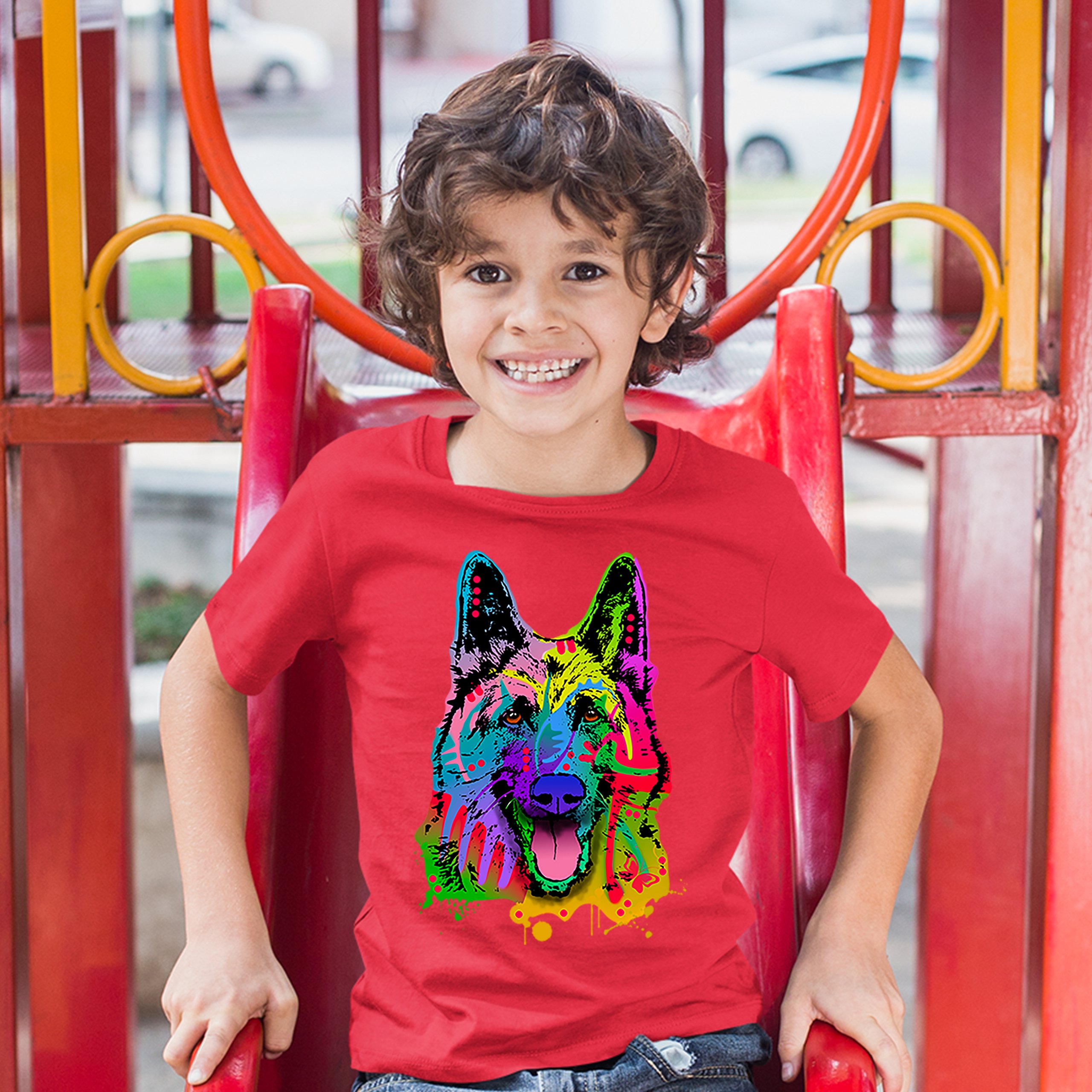 Happy German Shepherd Youth T-shirt Andy Maxx I Love My Dog Best Friend Kids - Picture 13 of 29