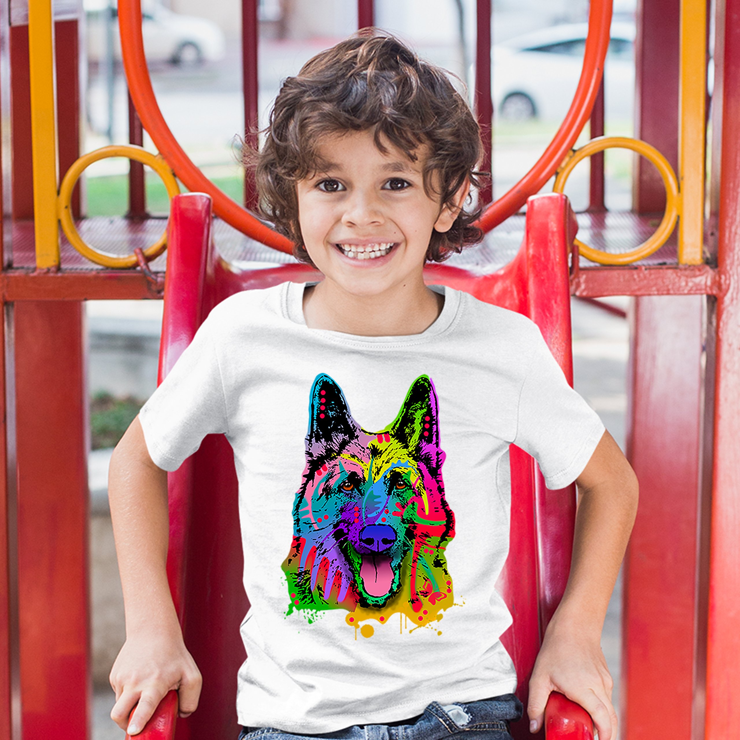 Happy German Shepherd Youth T-shirt Andy Maxx I Love My Dog Best Friend Kids - Picture 17 of 29